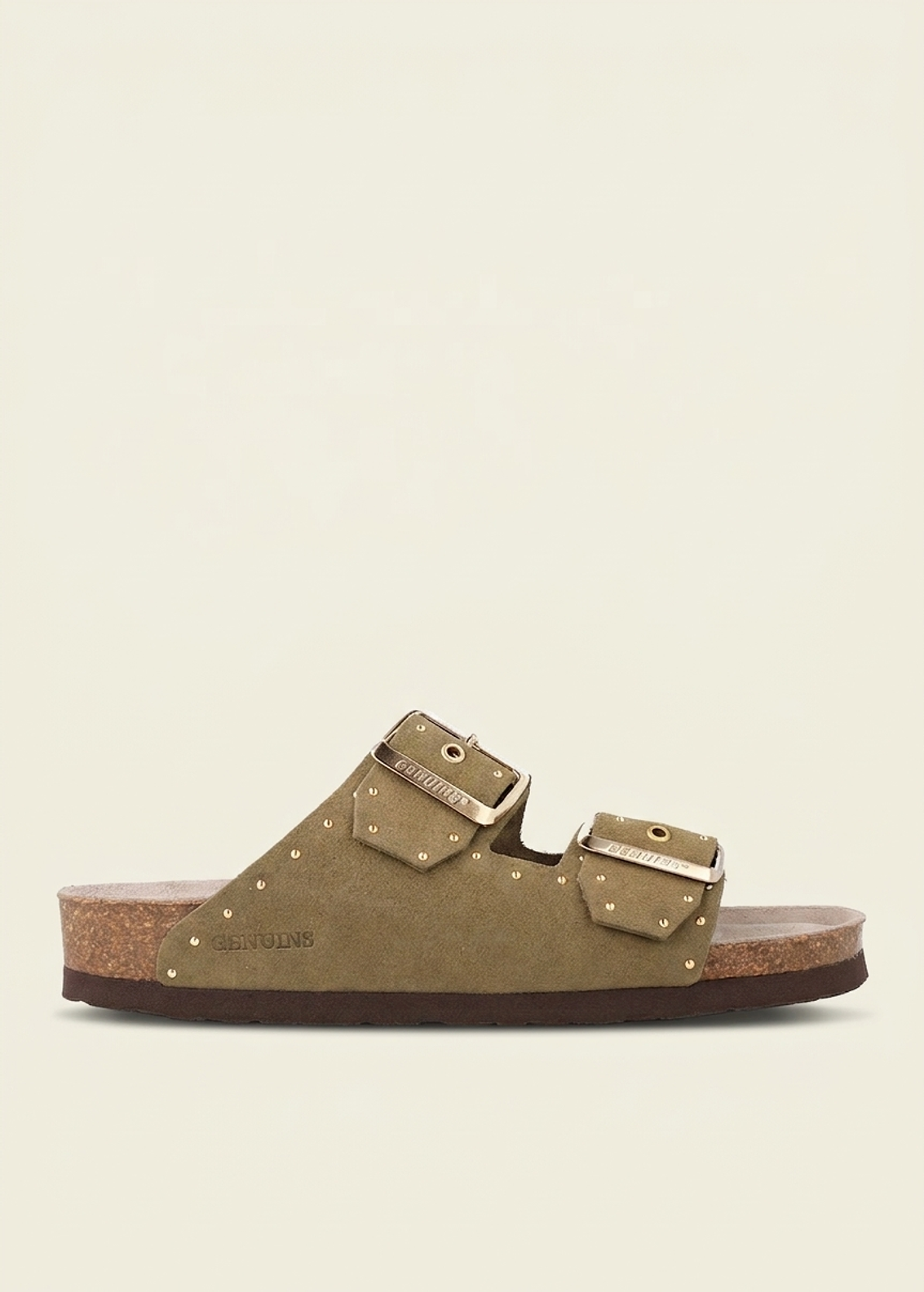 Sandales kaki en cuir certifié | kaki "honolulu lead velour kaki" | Kaki