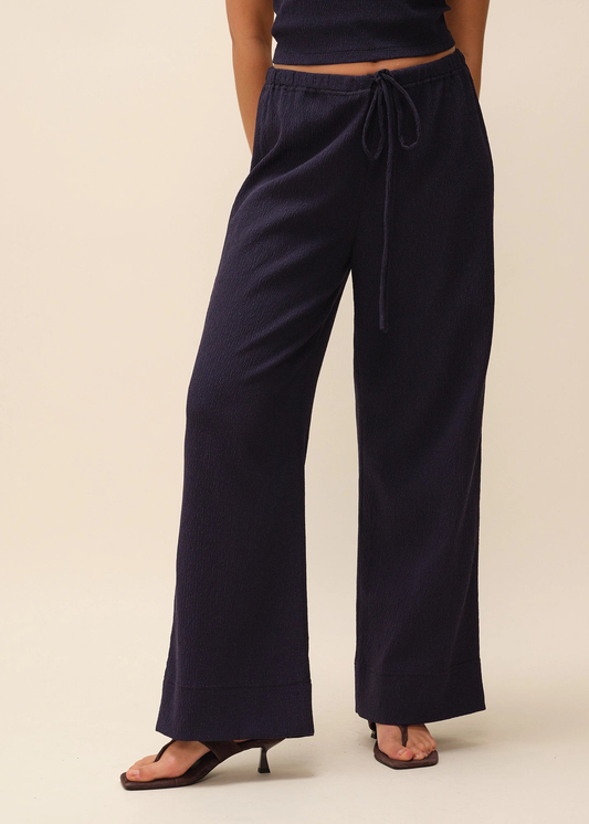 Pantalon texturé en matière ypcyclée  | marine "joanne" | Marine