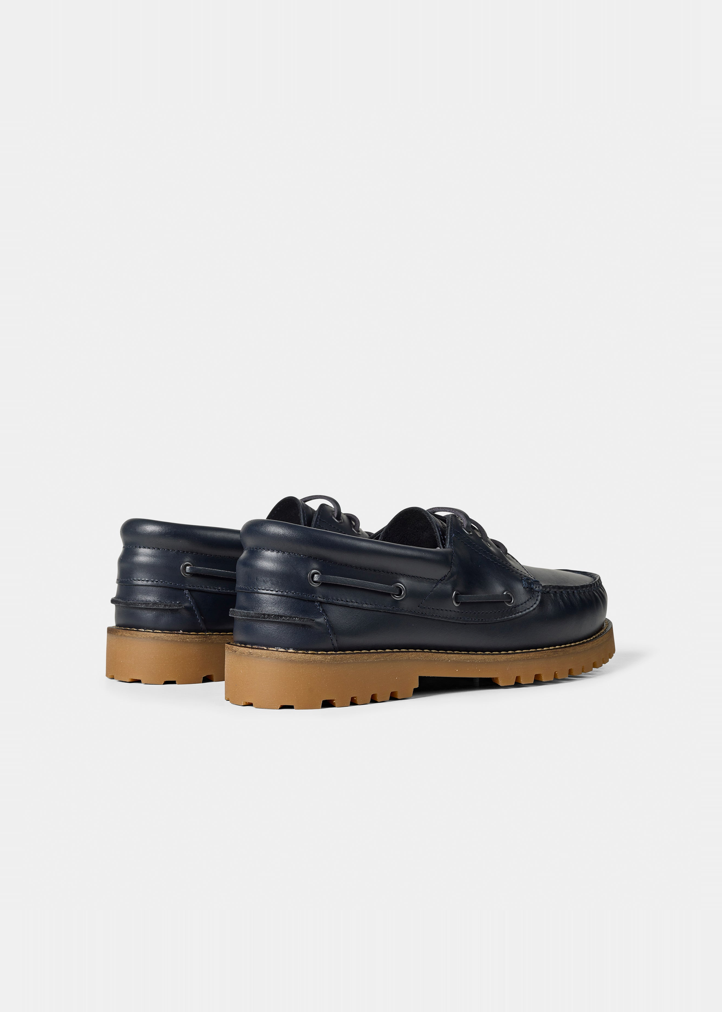 Chaussures bateau en cuir certifié | ollie boat shoe - navy leather | Bleu