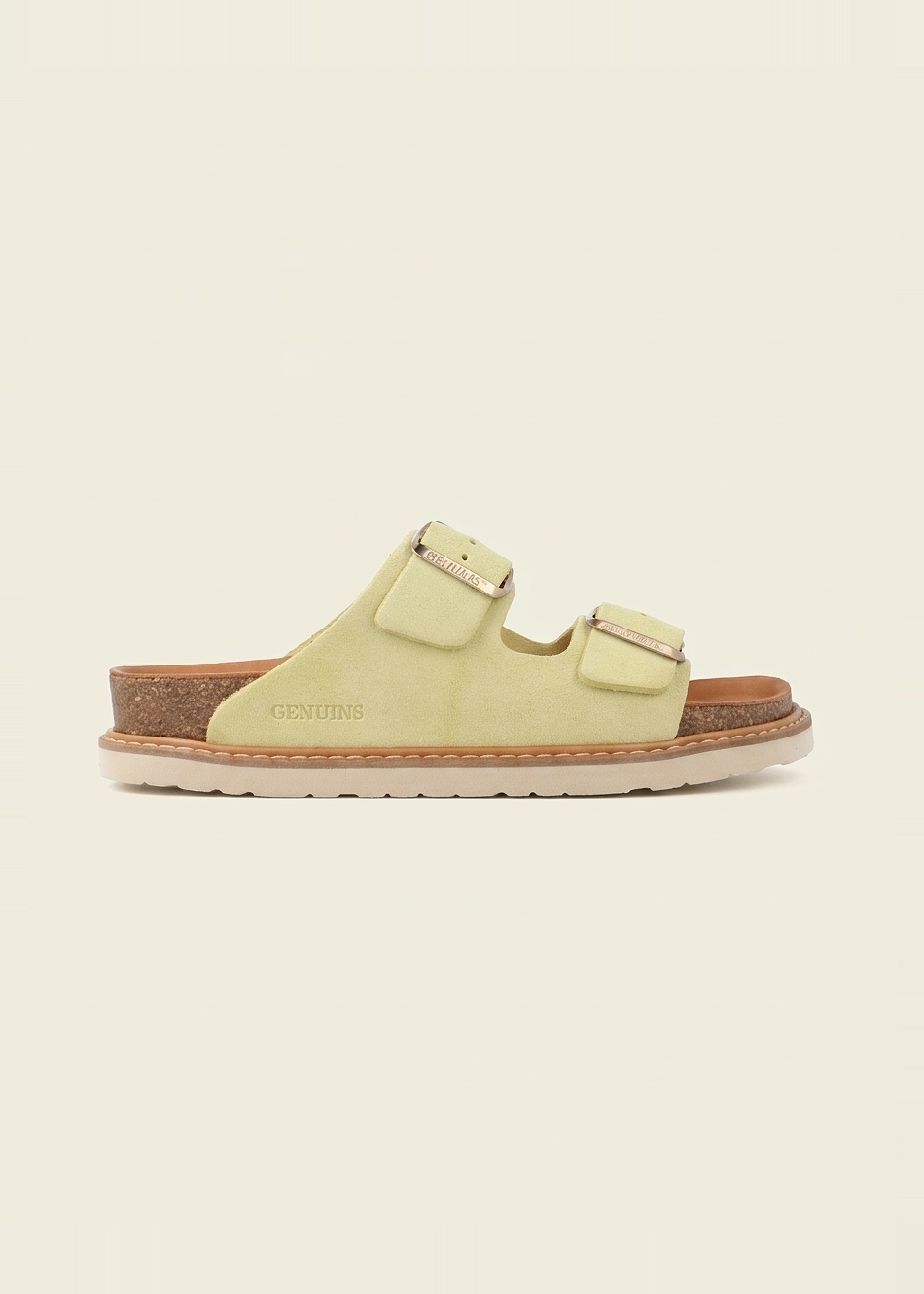 Sandales en cuir suède certifié | jaune "hawaii velour butter" | Butter