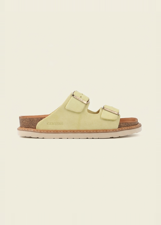 Sandales en cuir suède certifié | jaune "hawaii velour butter" | Butter