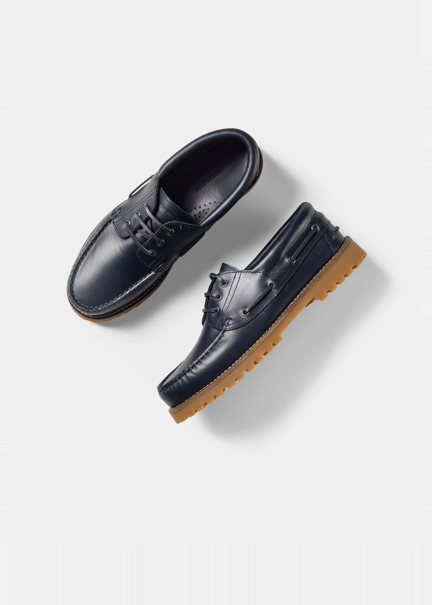 Chaussures bateau en cuir certifié | ollie boat shoe - navy leather | Bleu