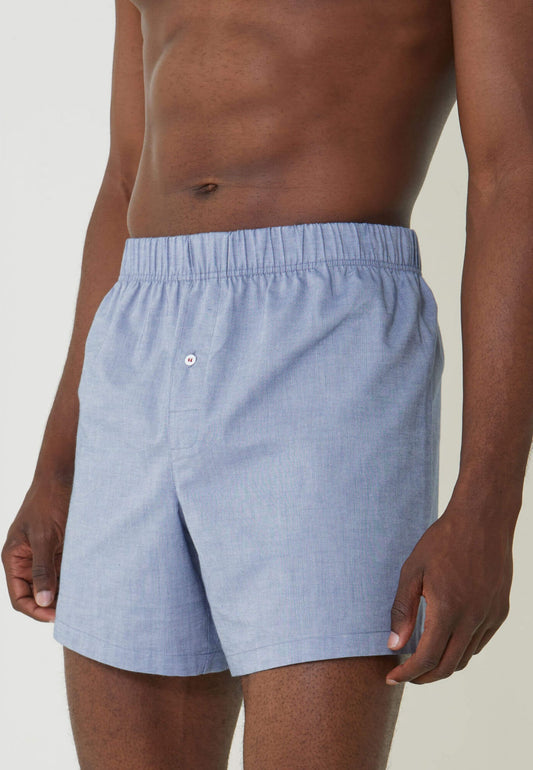 Caleçon made in France en coton bio | bleu "jacques chambray"