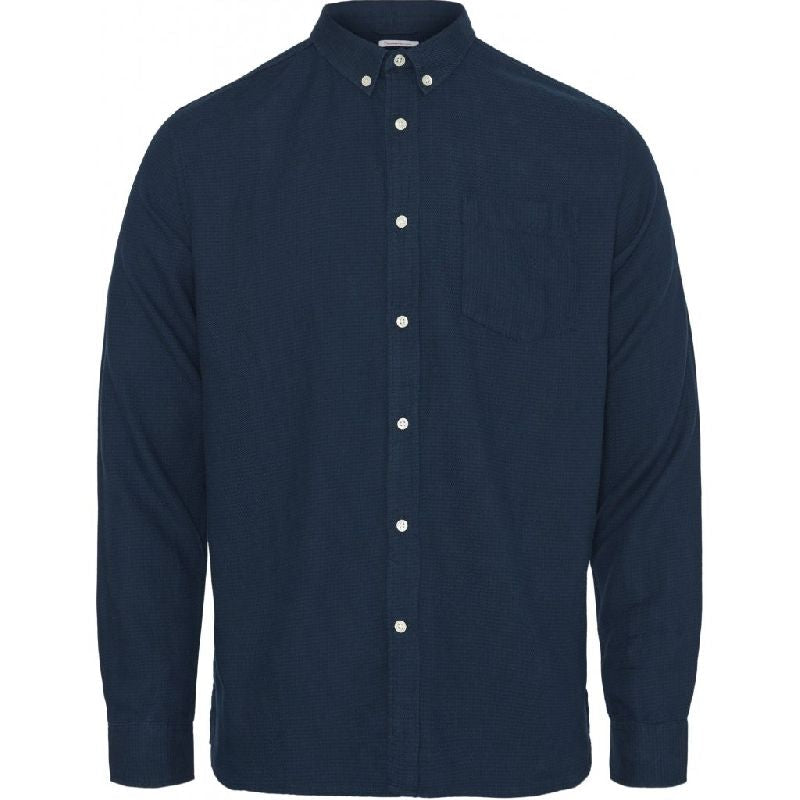 Chemise motif pied de poule bleu nuit en lyocell et coton bio - LARCH