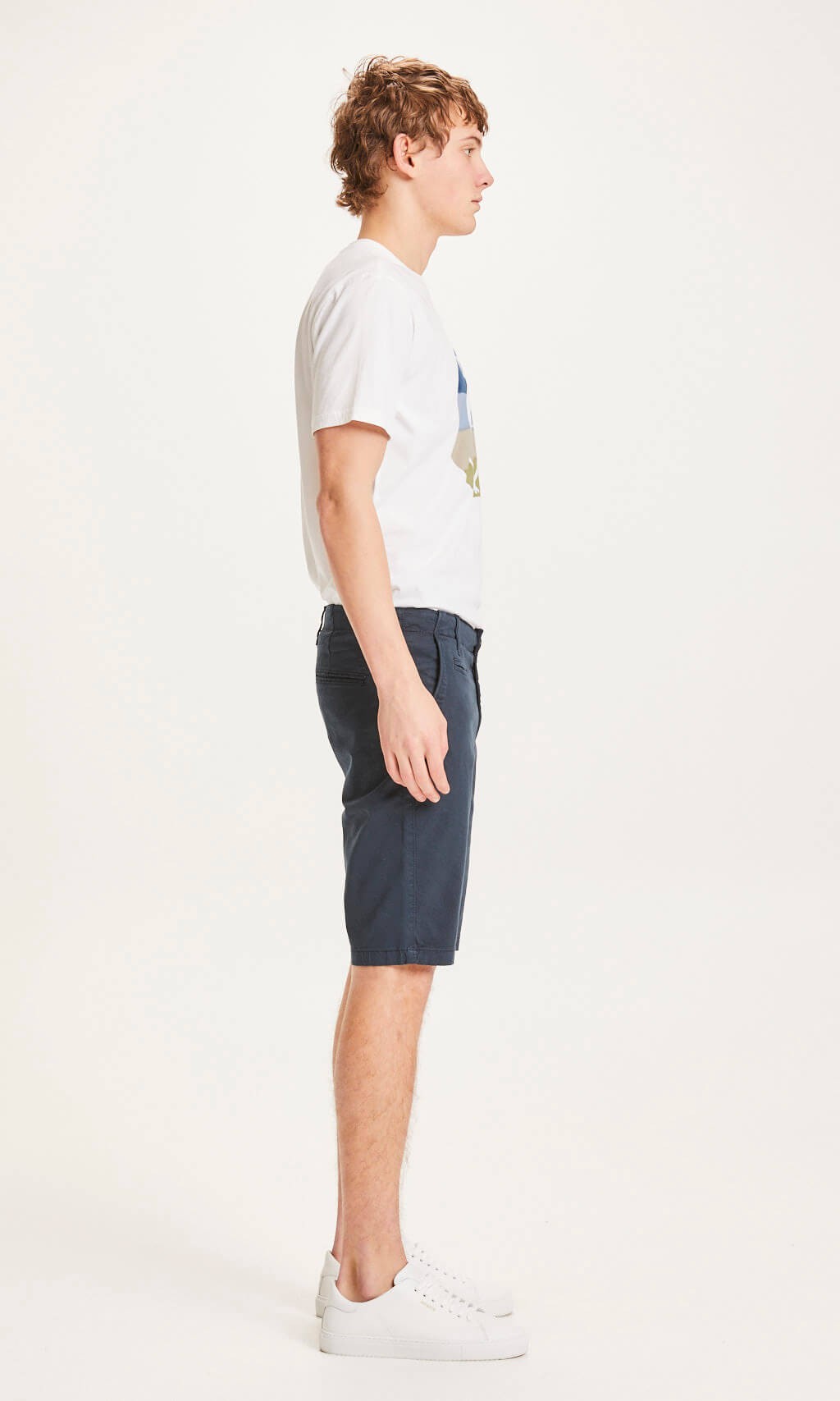 Short chino droit bleu nuit en coton bio - chuck