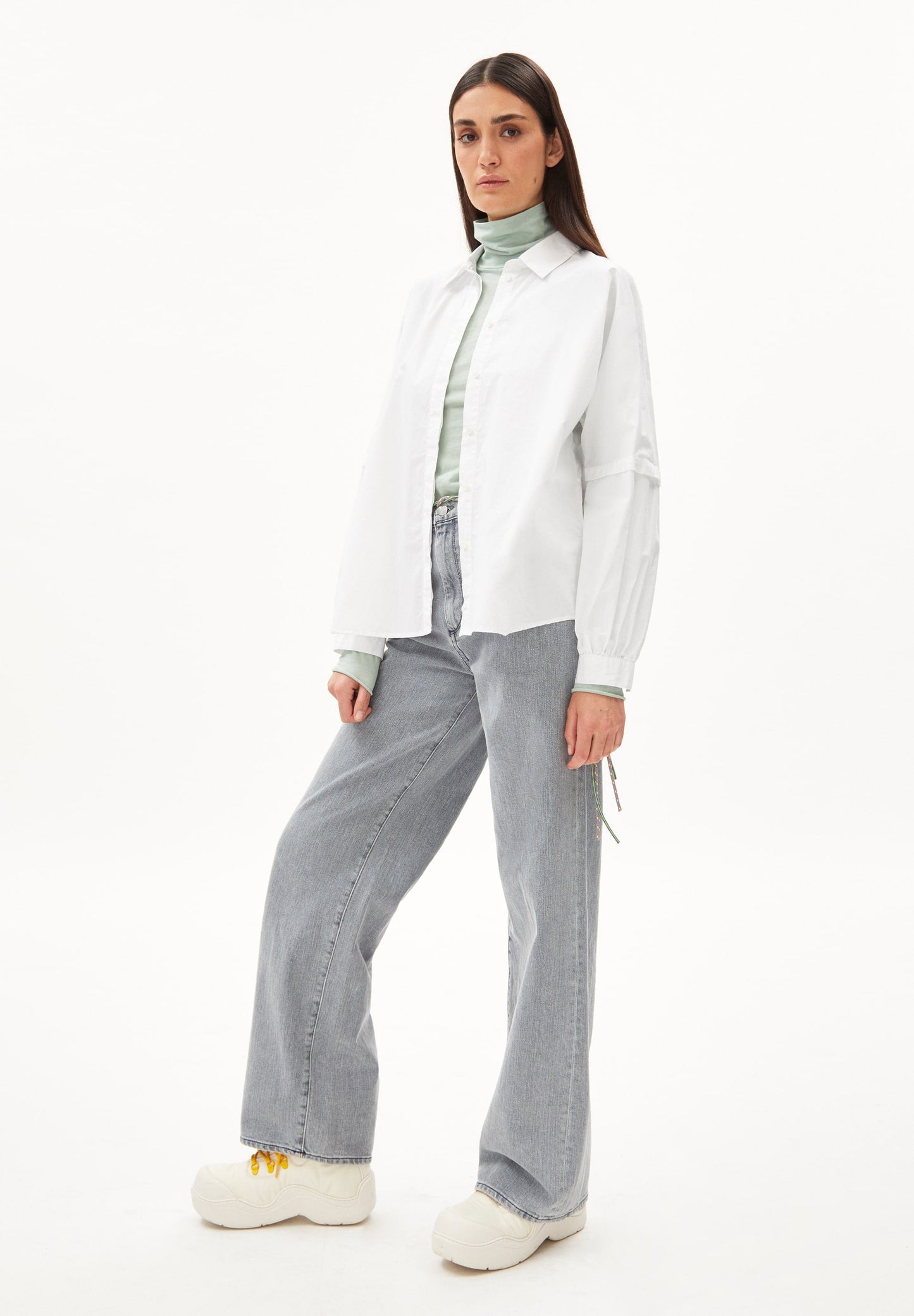 Chemise oversize saadhira en coton bio - white