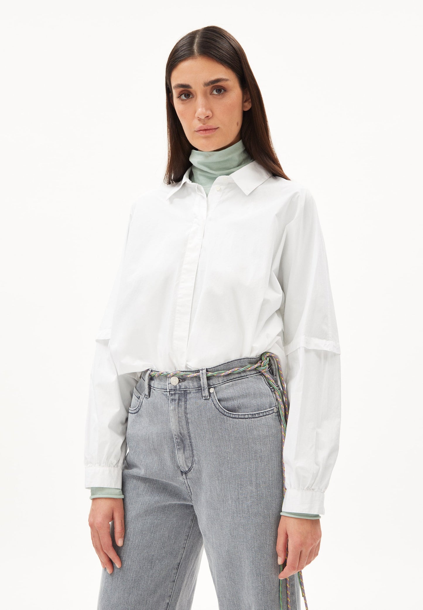 Chemise oversize saadhira en coton bio - white