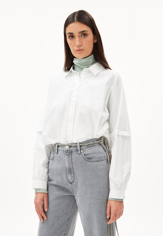 Chemise oversize saadhira en coton bio - white