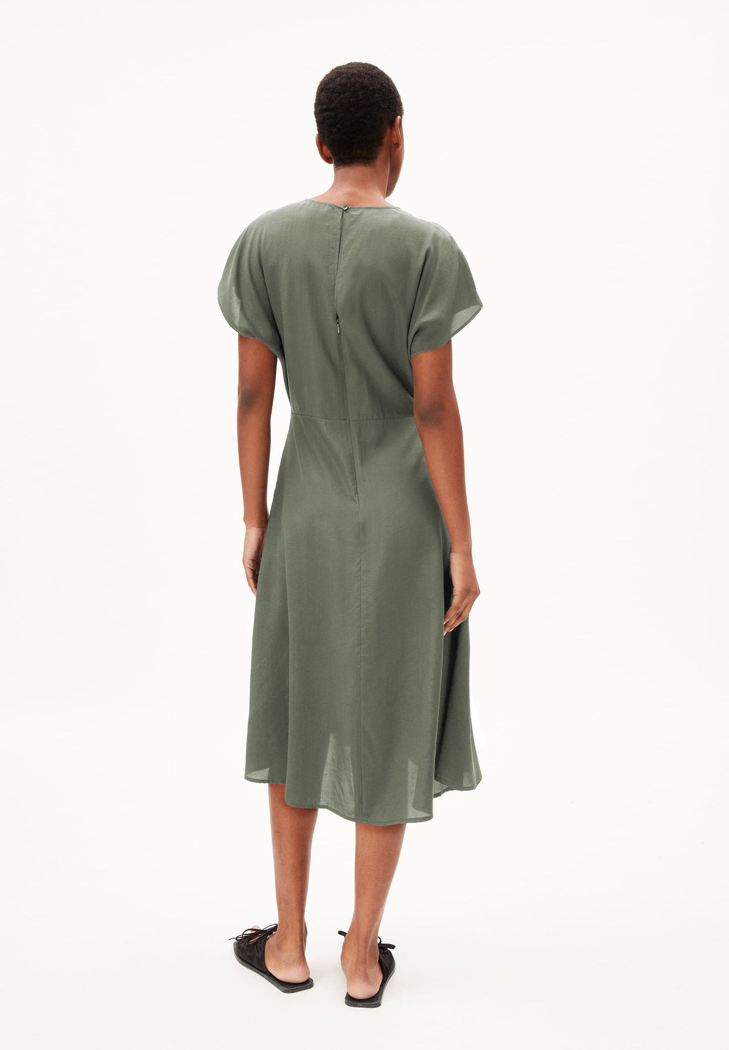 Robe midi en tencel et ecovero | vert "aalbine grey green"
