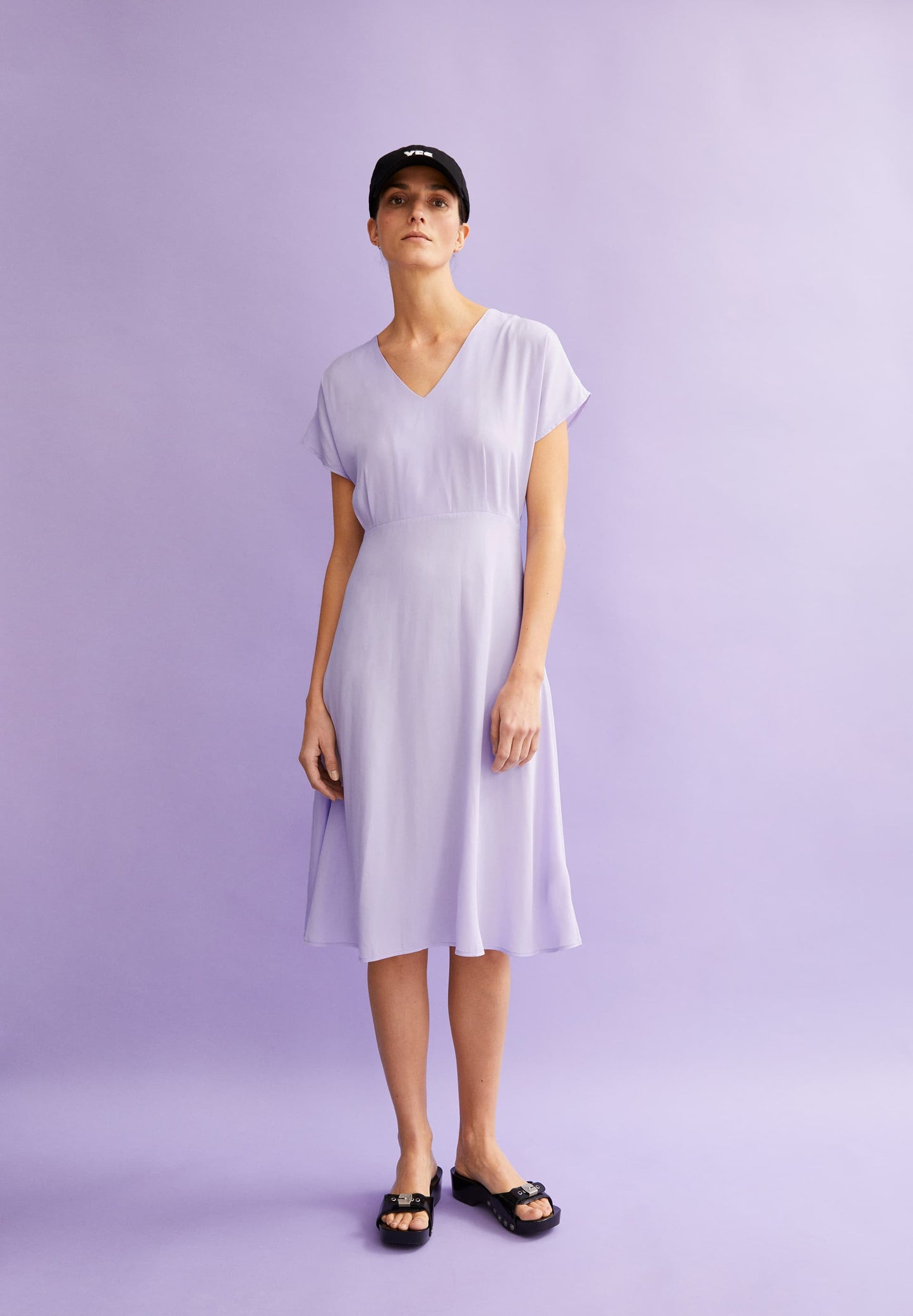 Robe midi en tencel et ecovero | violet "aalbine lavender light"
