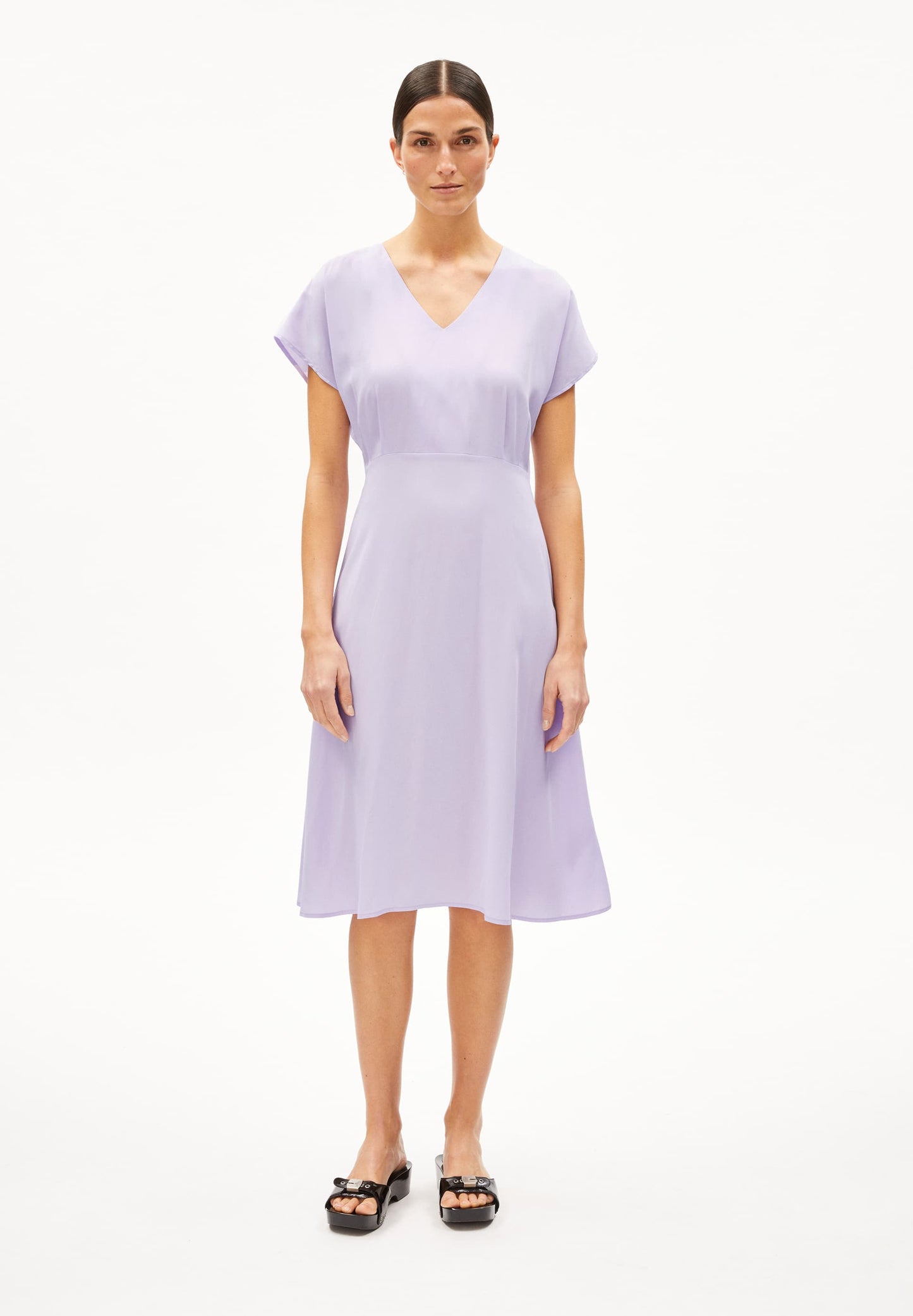 Robe midi en tencel et ecovero | violet "aalbine lavender light"