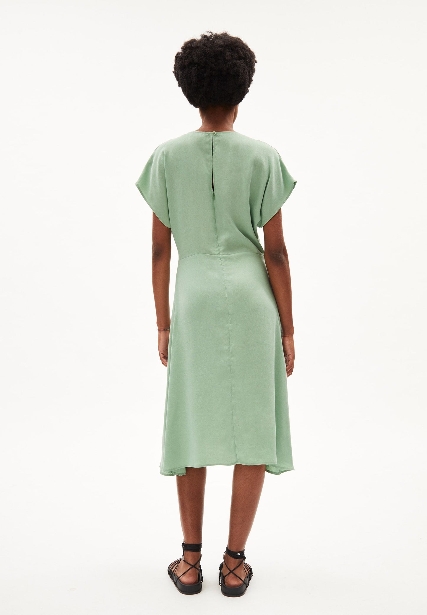 Robe midi en tencel | Verte "aalbine smith green"