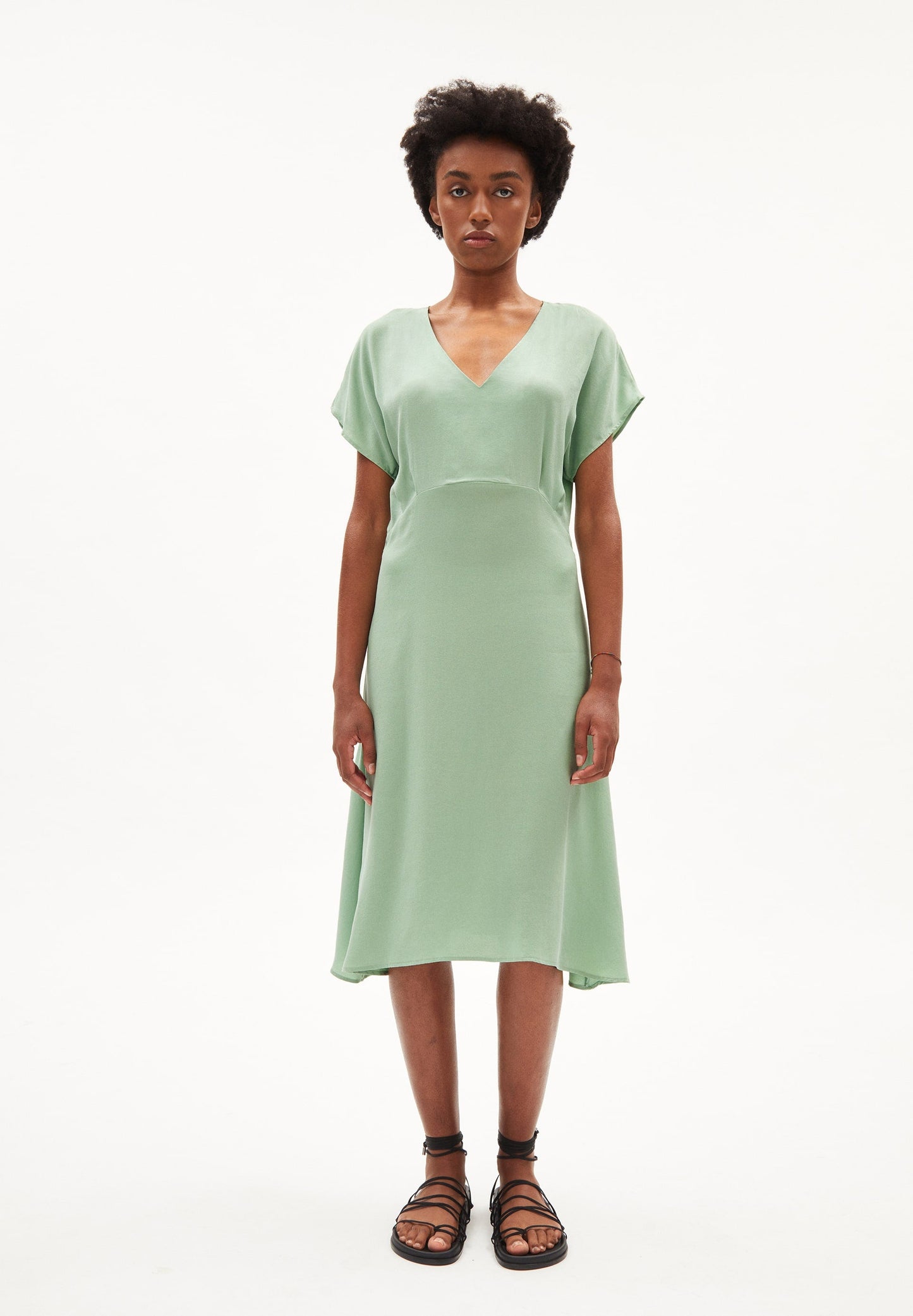Robe midi en tencel | Verte "aalbine smith green"