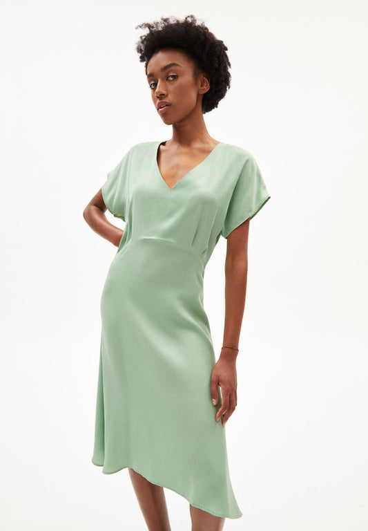Robe midi en tencel | Verte "aalbine smith green"