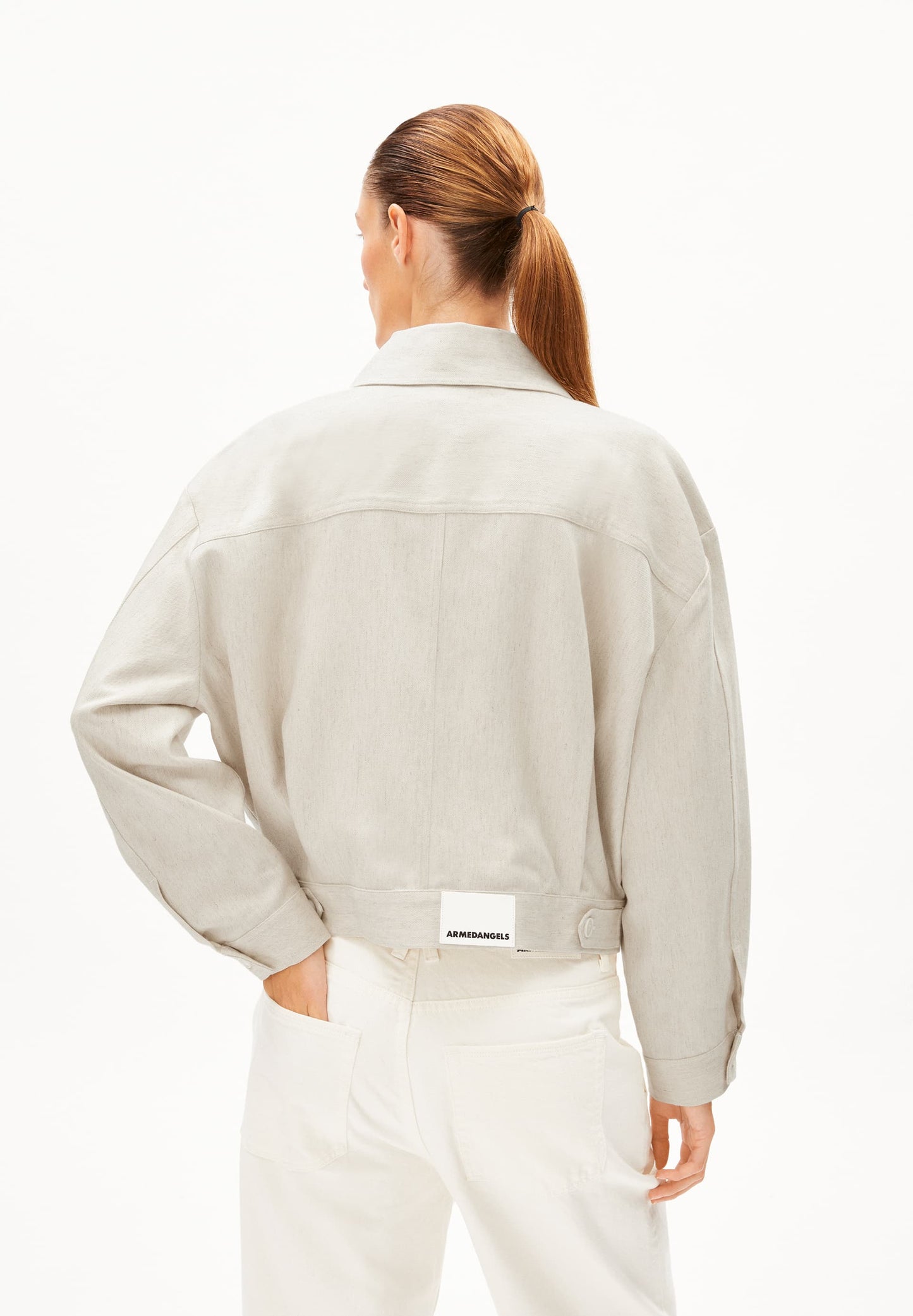 Veste légère en coton bio et lin | écru "aalisea lino heavy linen"