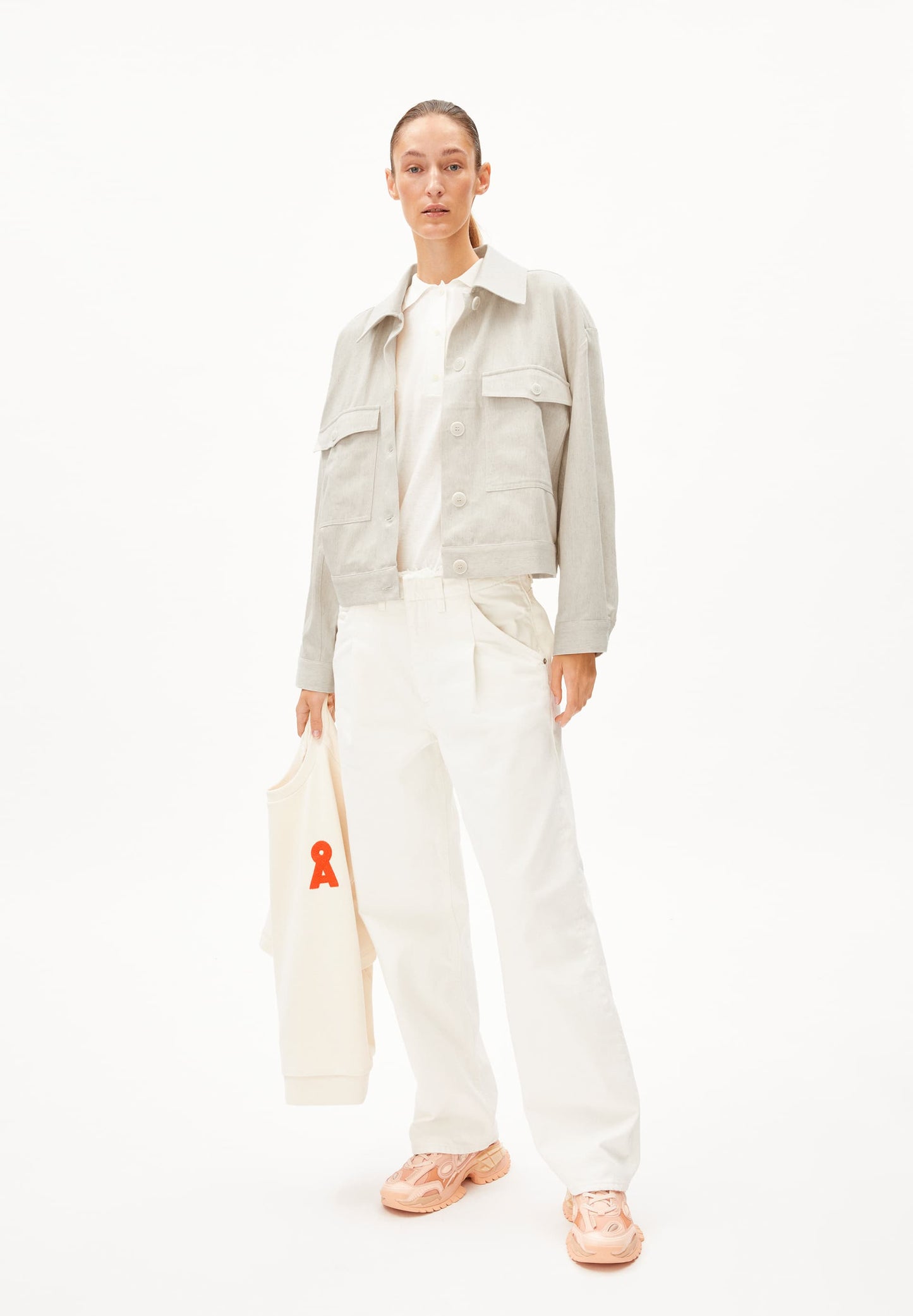 Veste légère en coton bio et lin | écru "aalisea lino heavy linen"
