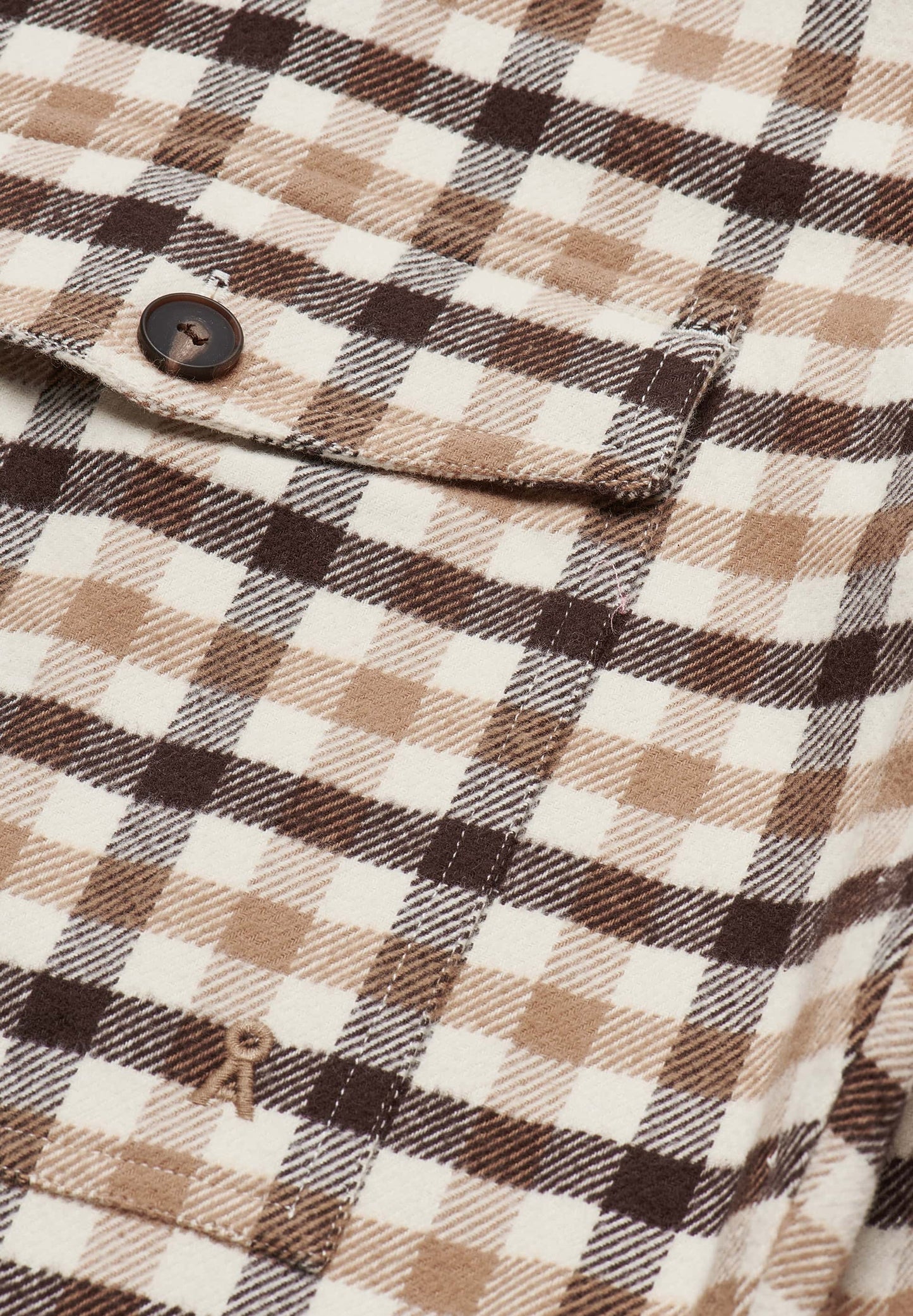 Veste oversize en coton bio et recyclé | Carreaux "aalisea pattern oatmilk"