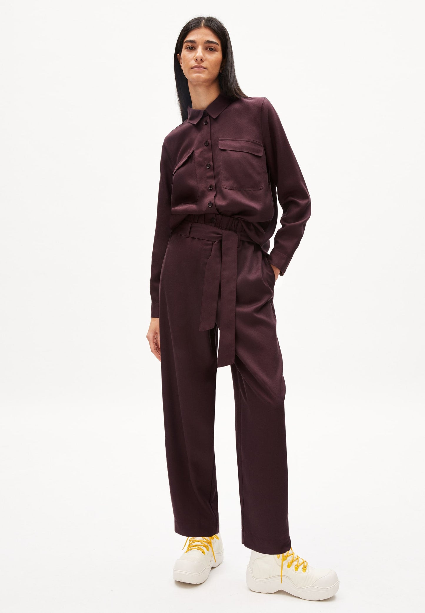 Chemise fluide prune en tencel - aannis fudge