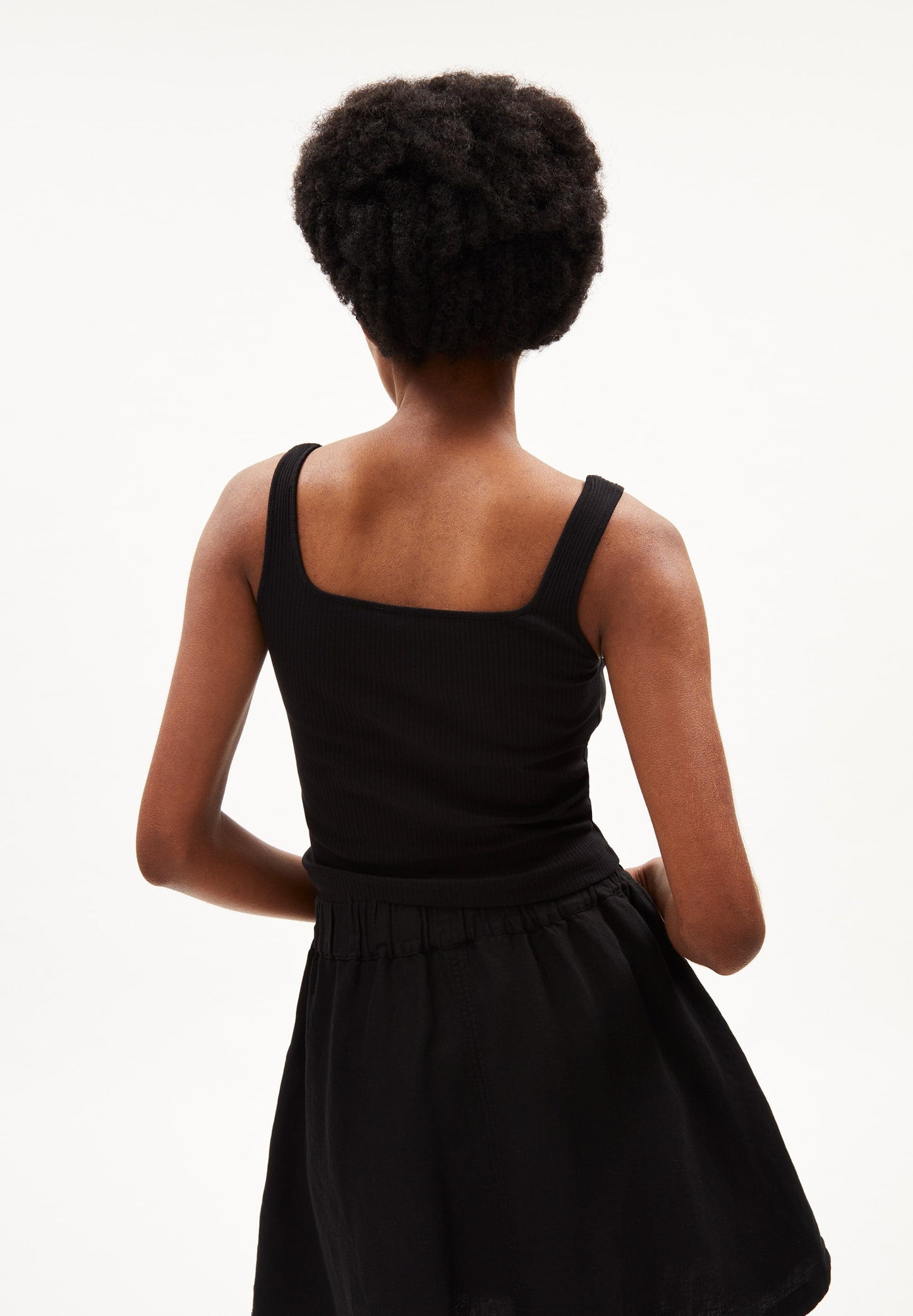 Débardeur noir en coton bio - aanong black