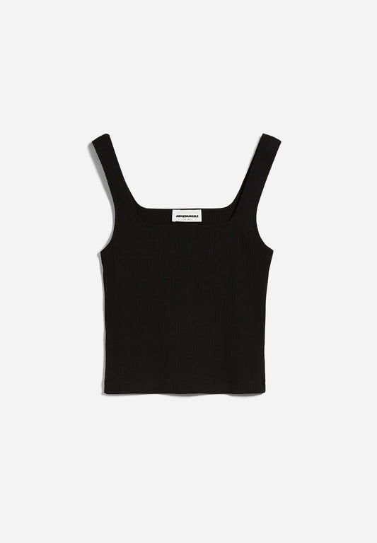 Débardeur noir en coton bio - aanong black