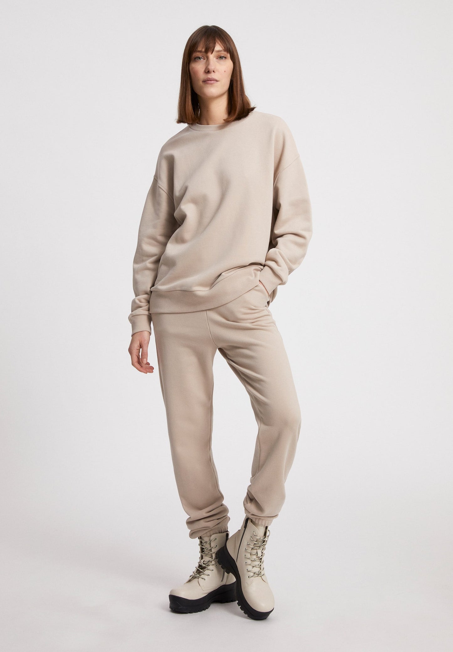 Sweat beige en coton bio - Aarin light desert