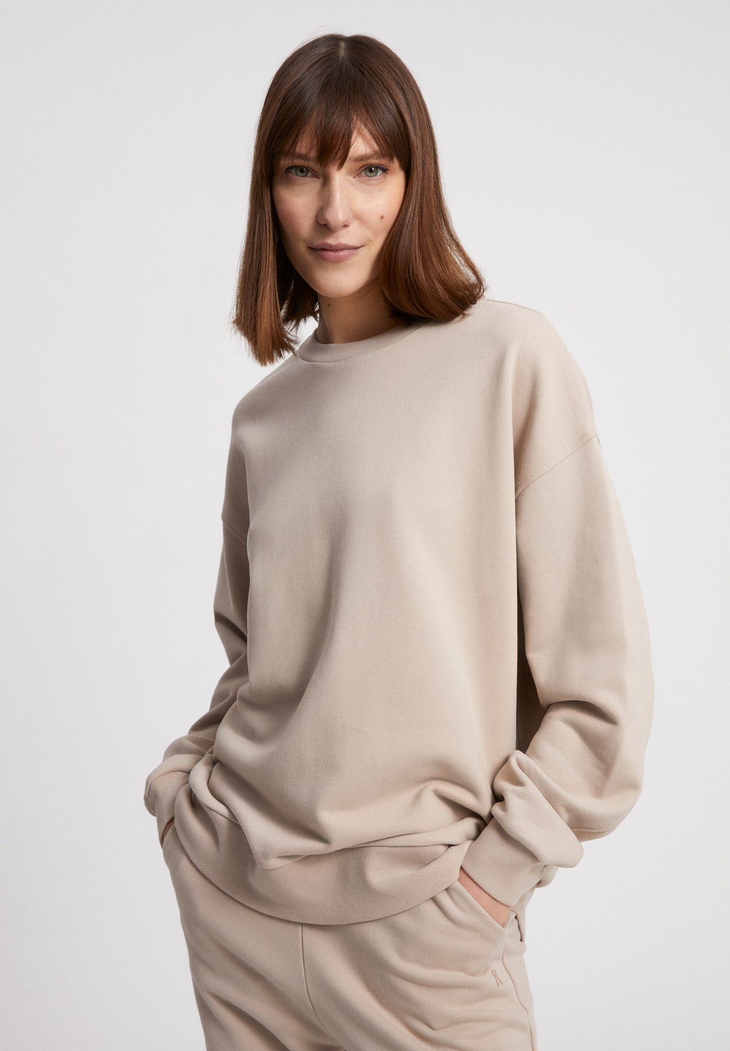 Sweat beige en coton bio - Aarin light desert