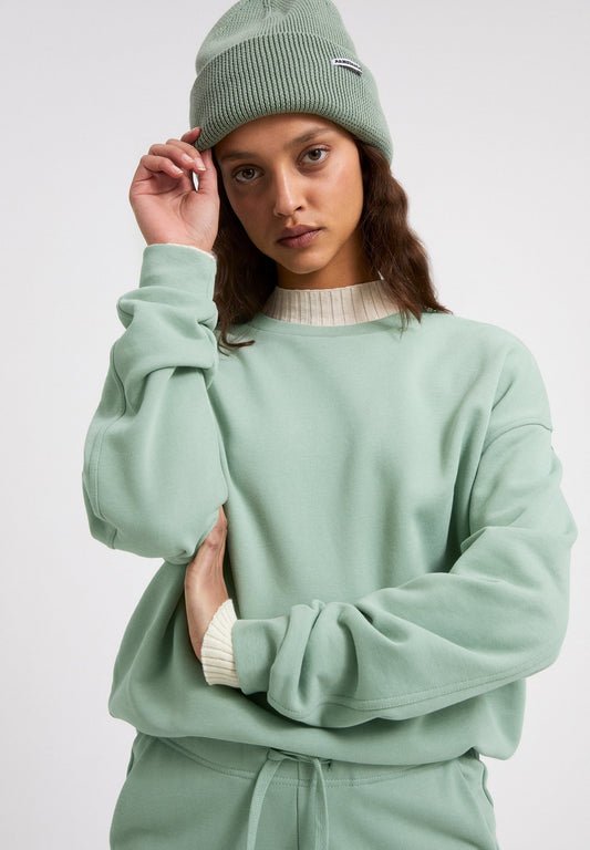 Sweat vert pâle en coton bio - Aarin sage green