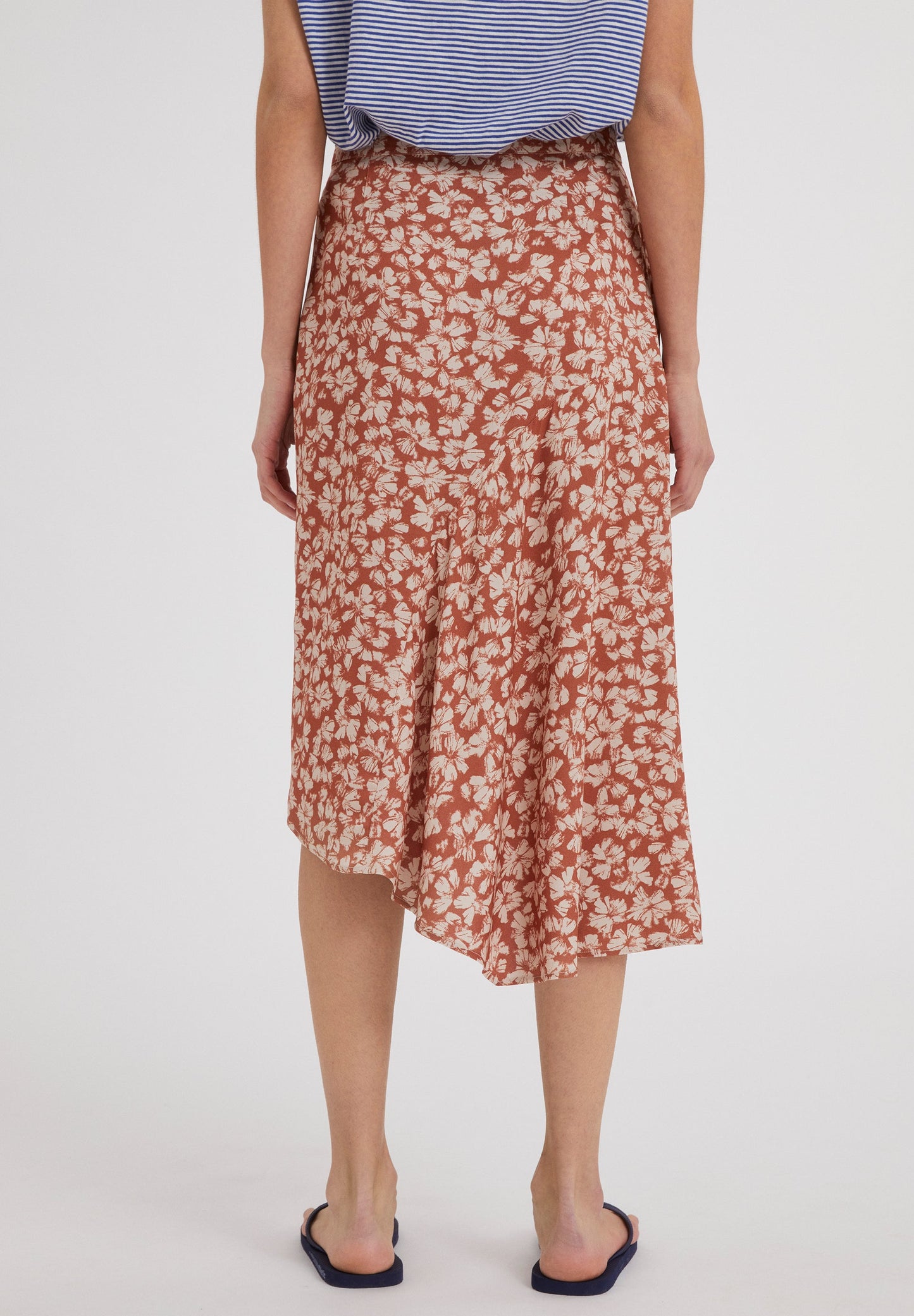 Jupe midi fleurie en tencel - AASY STRAW FLOWER