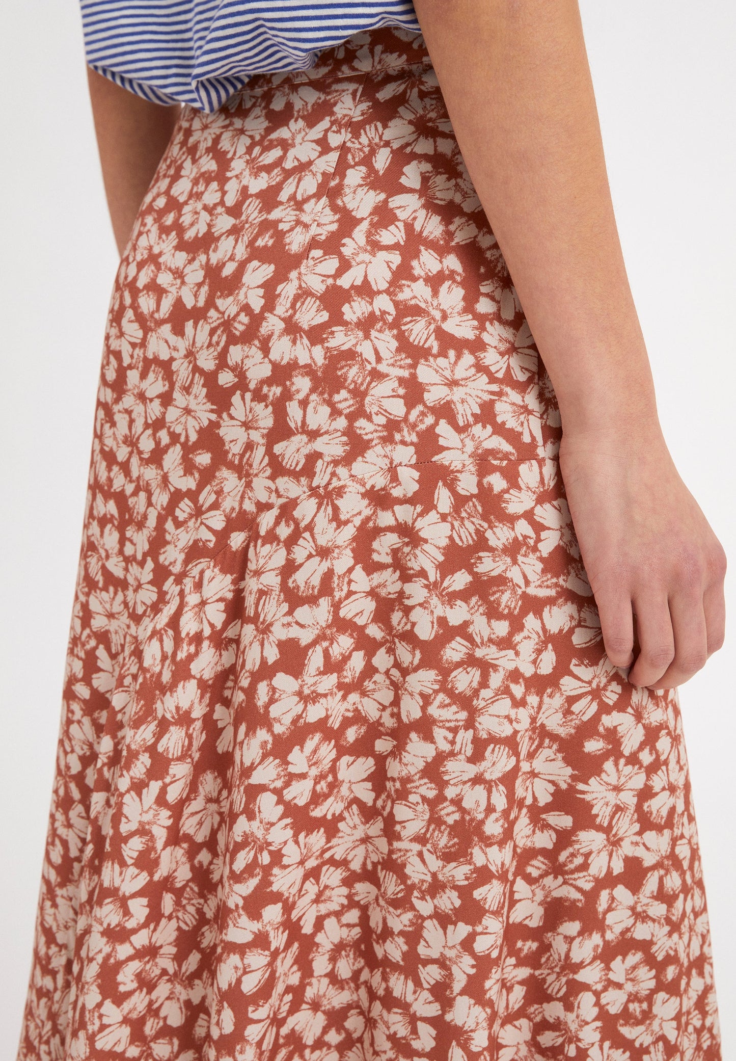 Jupe midi fleurie en tencel - AASY STRAW FLOWER