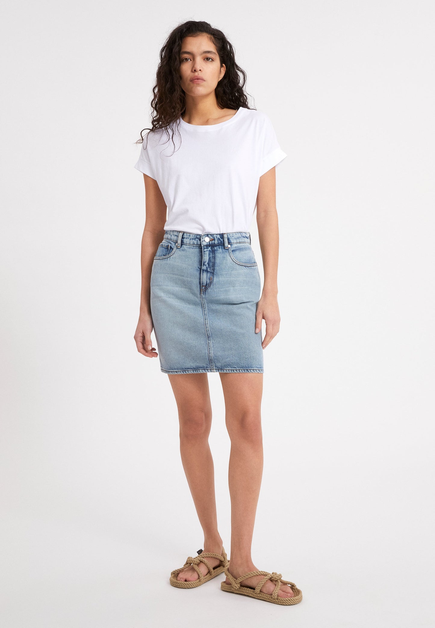 Jupe en jean bleue en coton bio - Aava