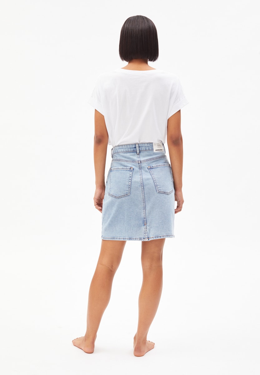 Jupe en jean bleue en coton bio - aava hydrogen blue