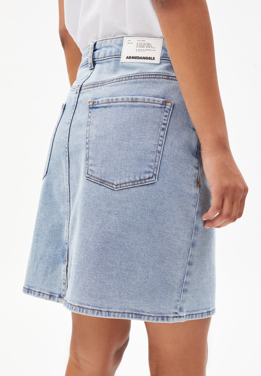 Jupe en jean bleue en coton bio - aava hydrogen blue