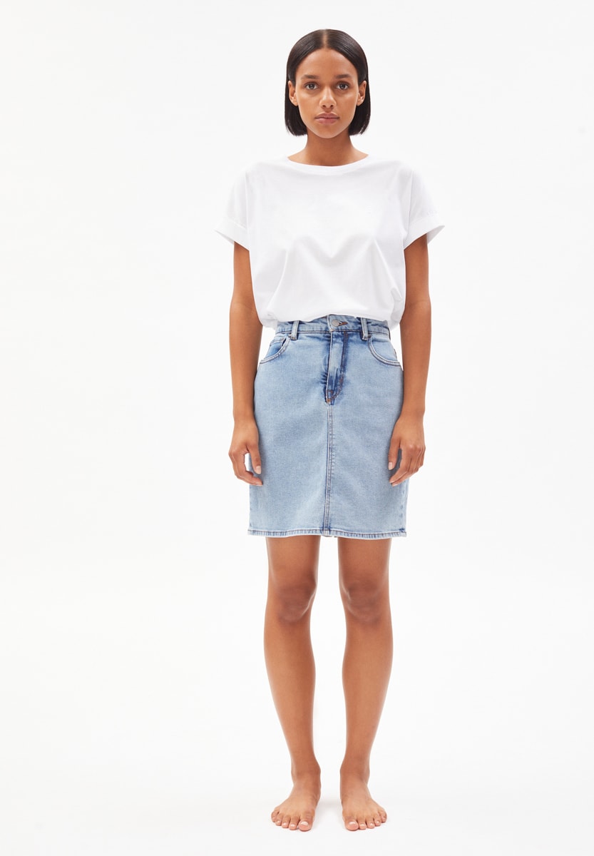 Jupe en jean bleue en coton bio - aava hydrogen blue
