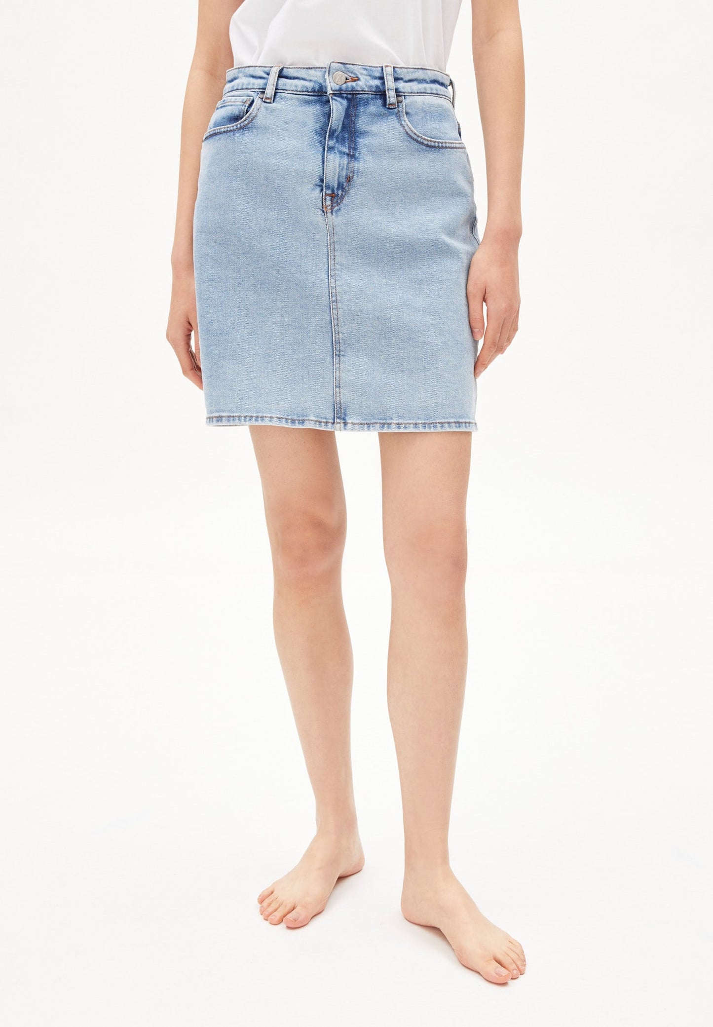 Jupe en jean bleue en coton bio - aava hydrogen blue