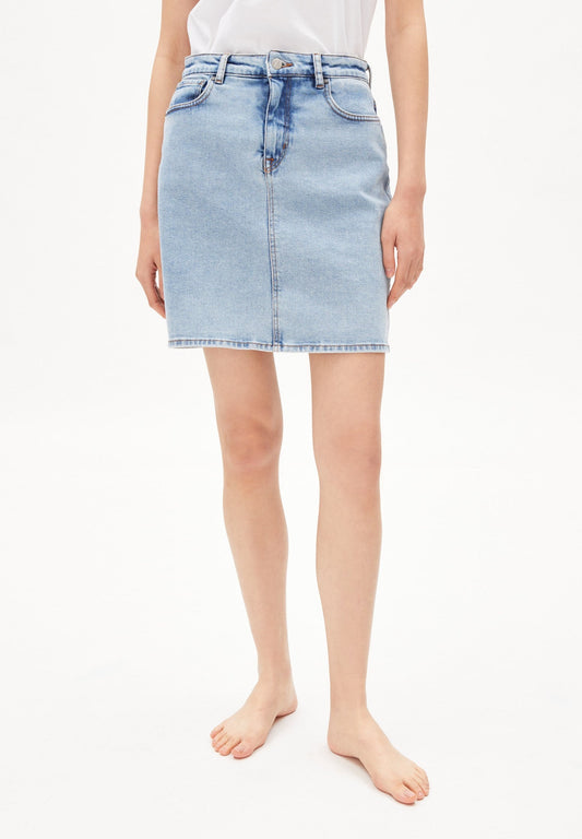 Jupe en jean bleue en coton bio - aava hydrogen blue