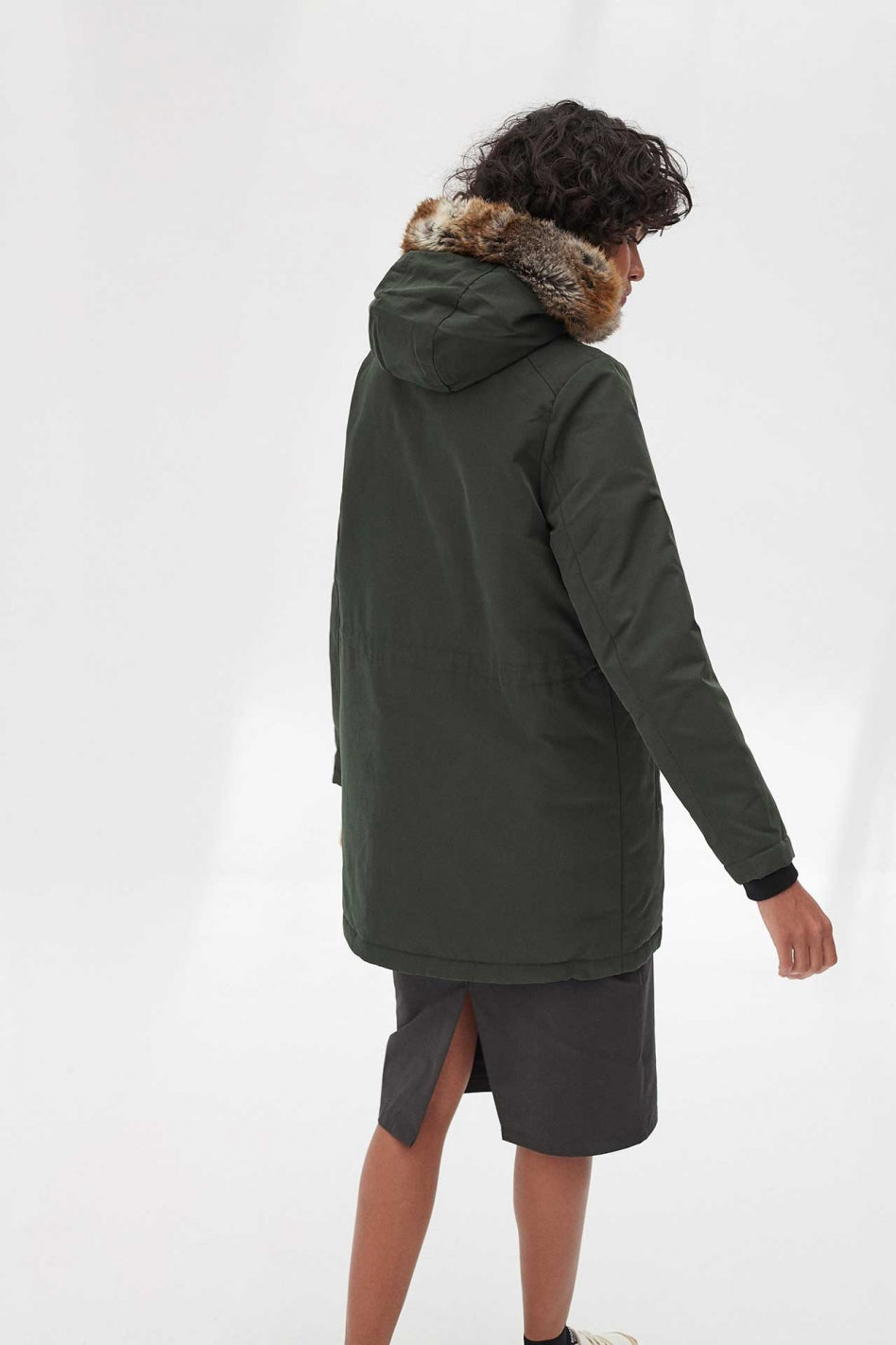 Manteau long vert en polyester recyclé - Livorno