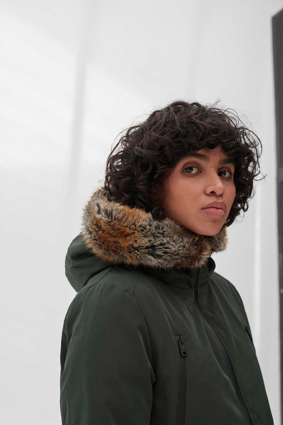 Manteau long vert en polyester recyclé - Livorno