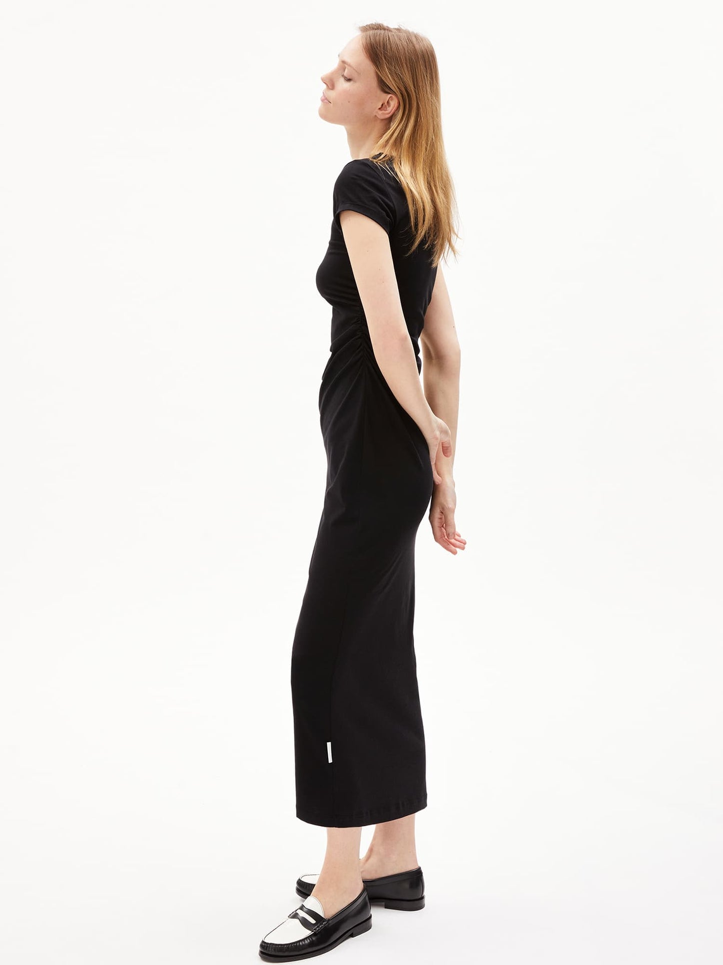 robe longue en tencel | noir "adaaja - black"