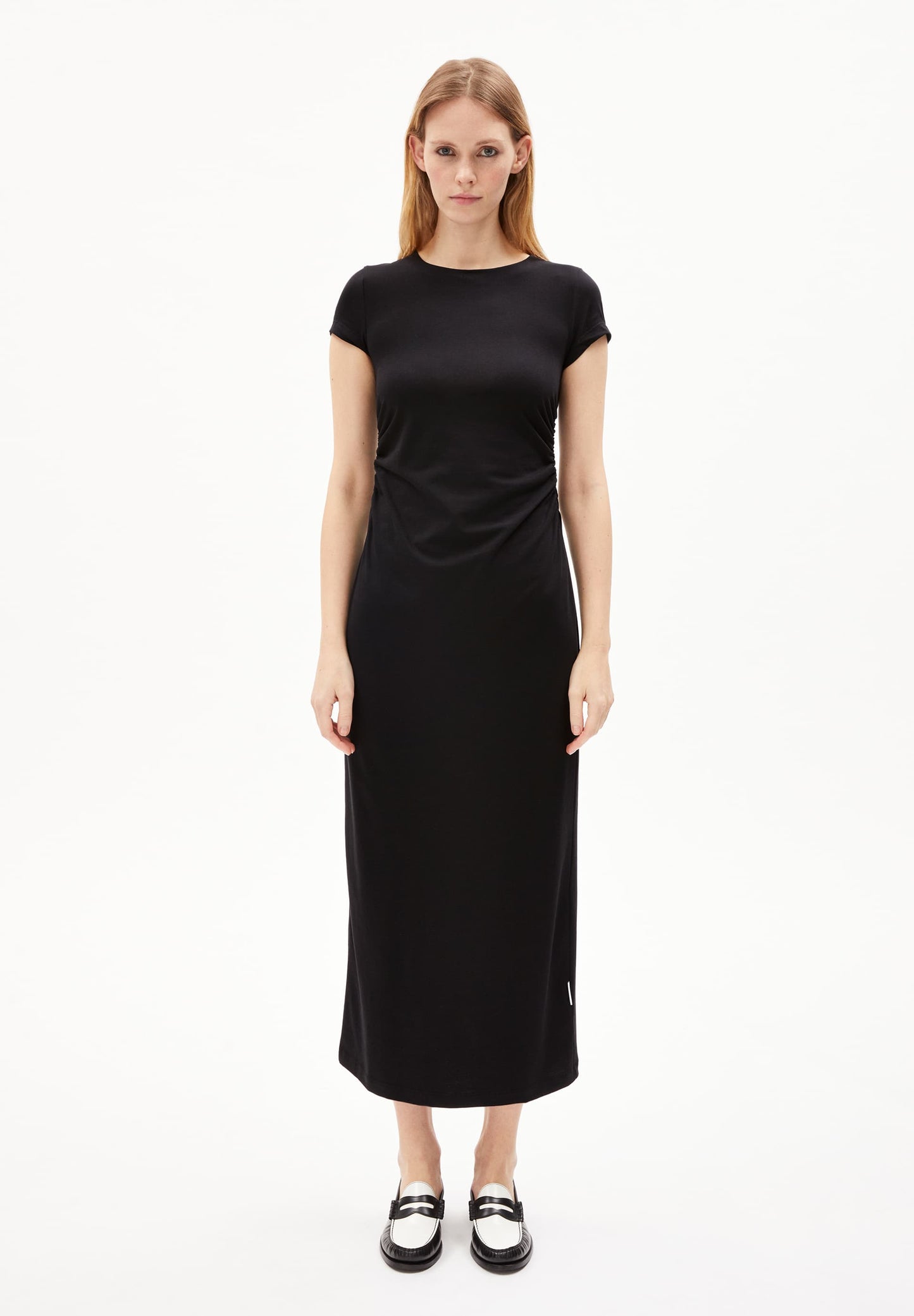robe longue en tencel | noir "adaaja - black"