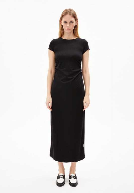 robe longue en tencel | noir "adaaja - black"