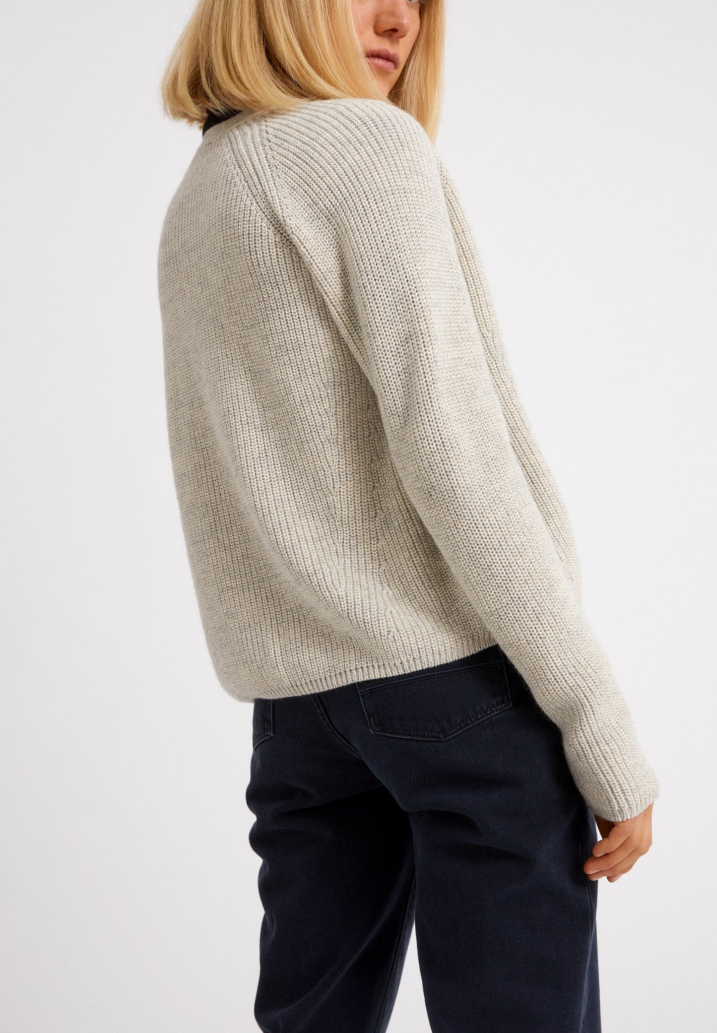 Gilet gris clair en coton bio - ADRIAANE light grey melange