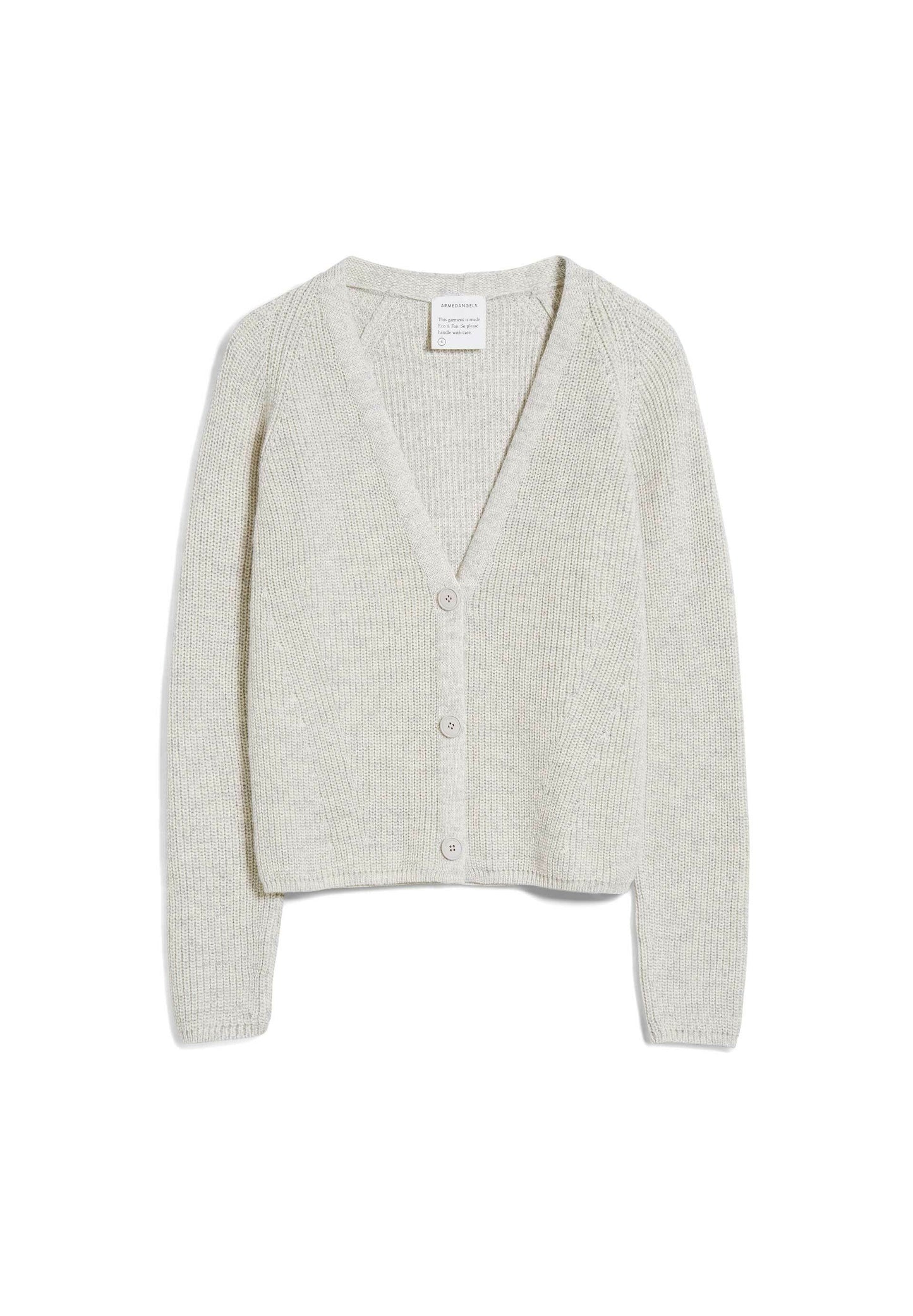 Gilet gris clair en coton bio - ADRIAANE light grey melange