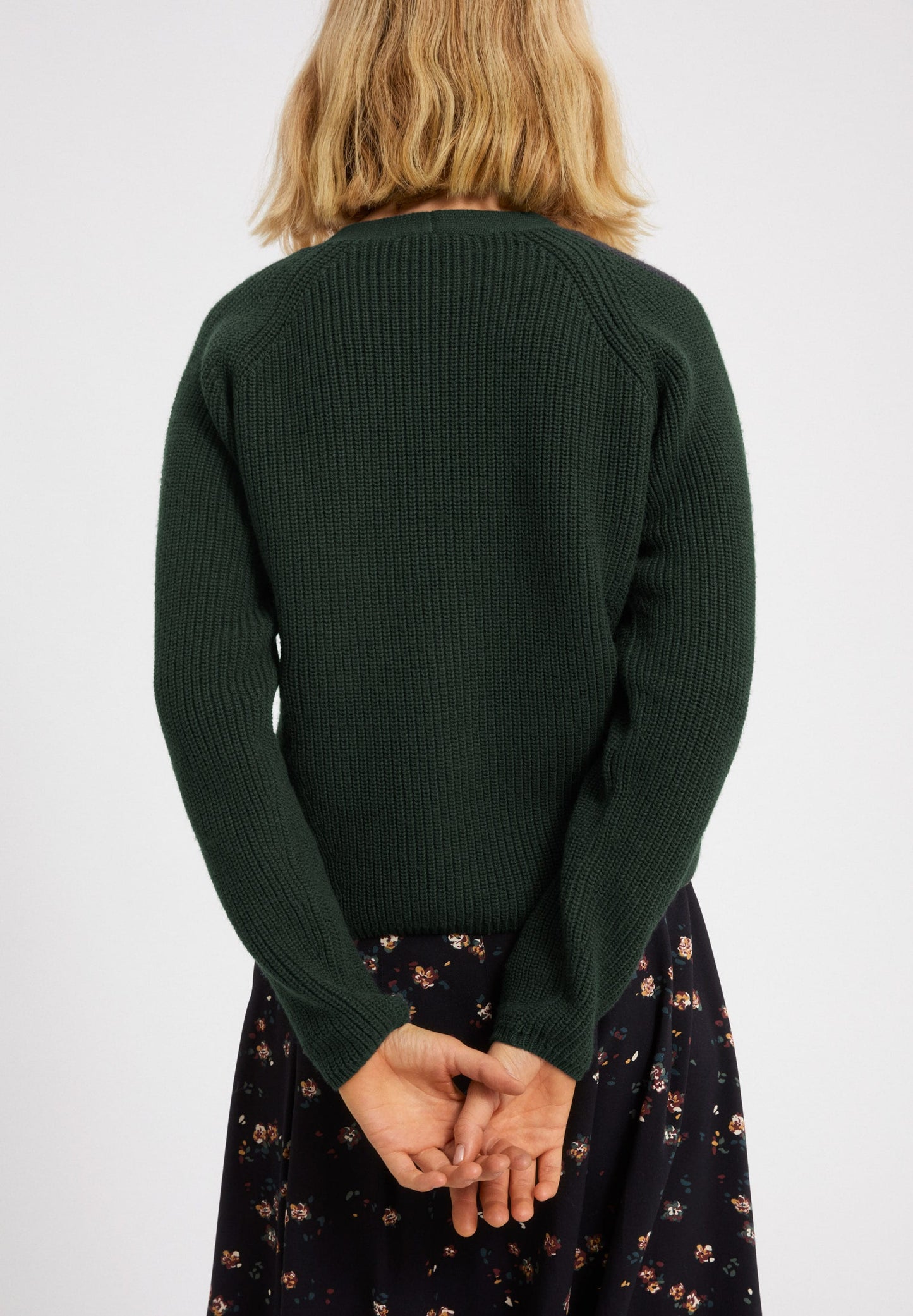 Gilet vert foret en coton bio - ADRIAANE vintage green