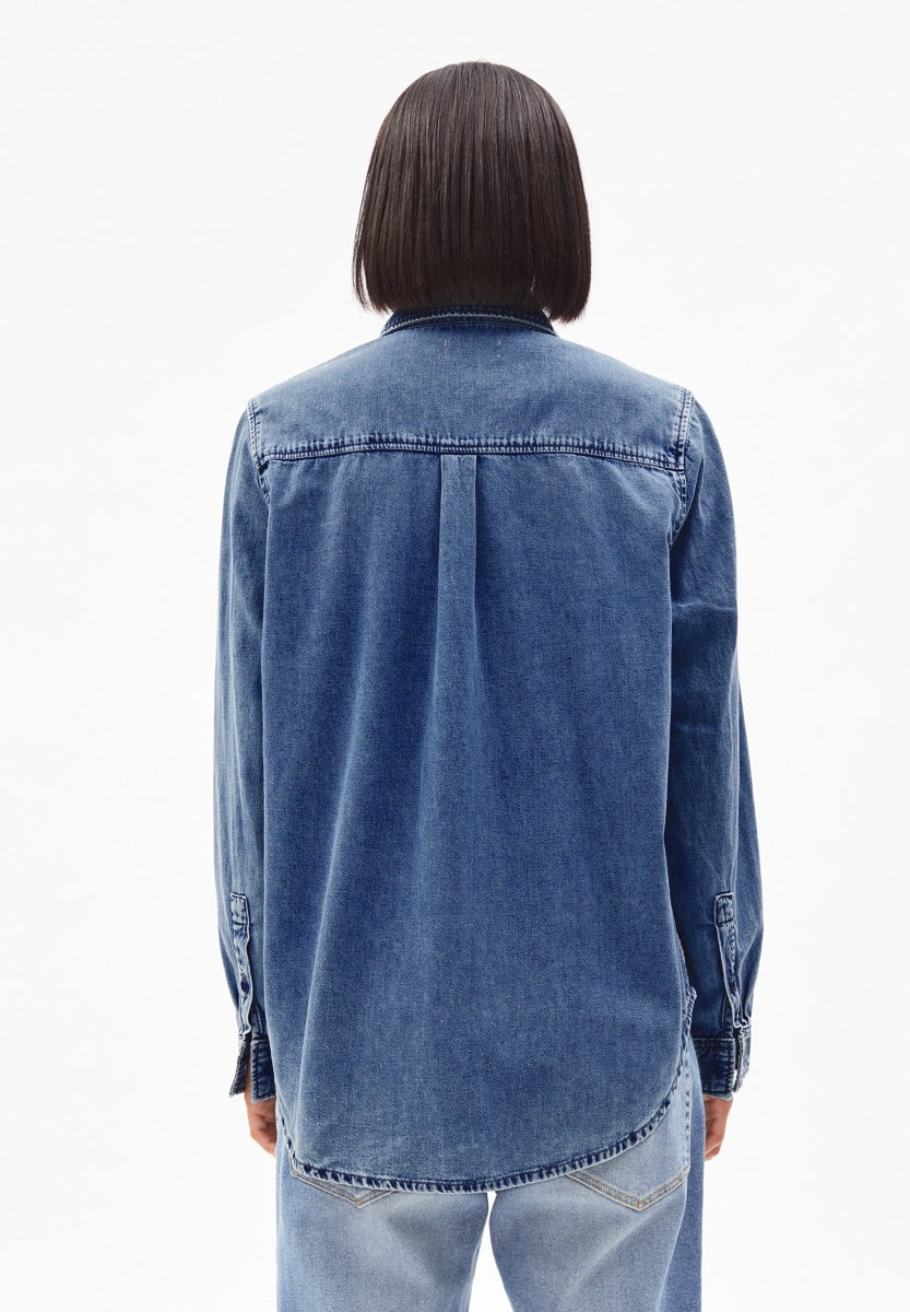 Chemise en jean en coton bio et recyclé - aigaa slate blue