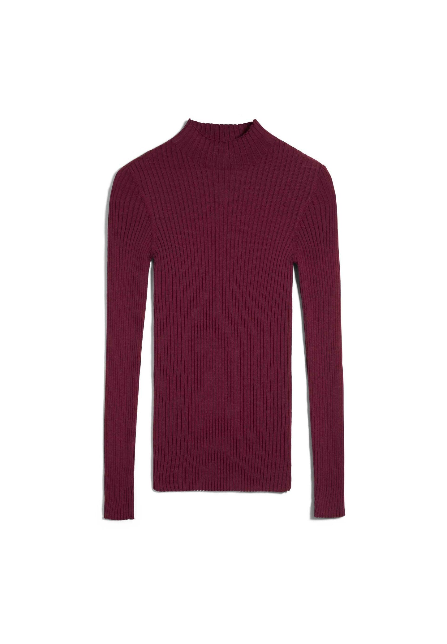 Sous-pull côtelé bordeaux en coton bio - alaani ruby red