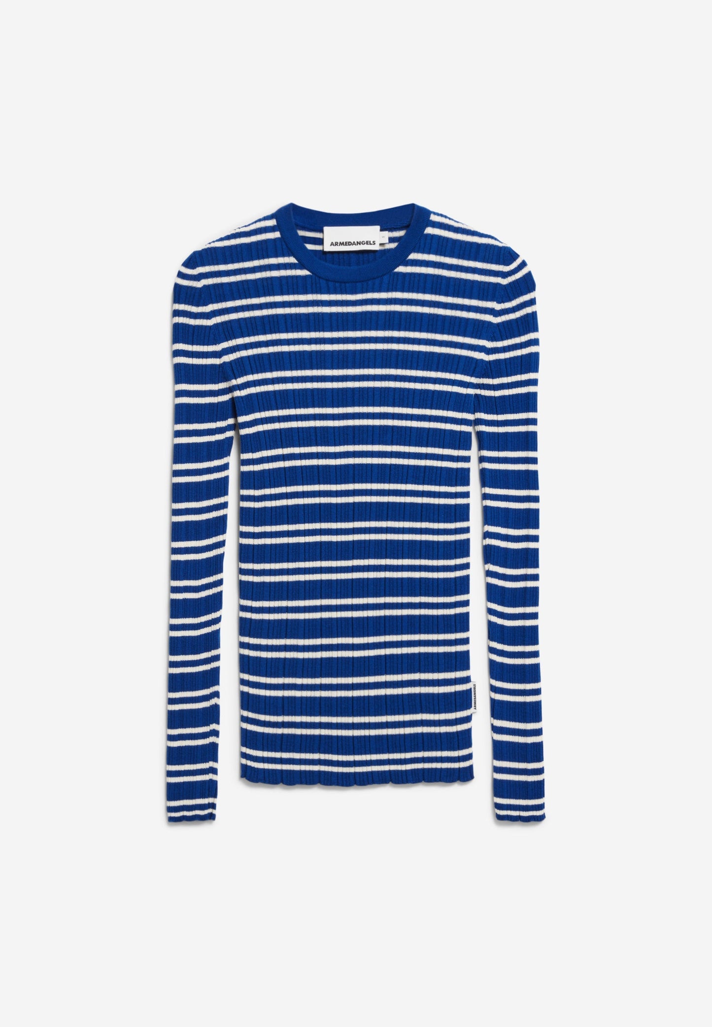 Sous-pull côtelé en coton biologique | bleu 'alaania - lapis blue-oatmilk'