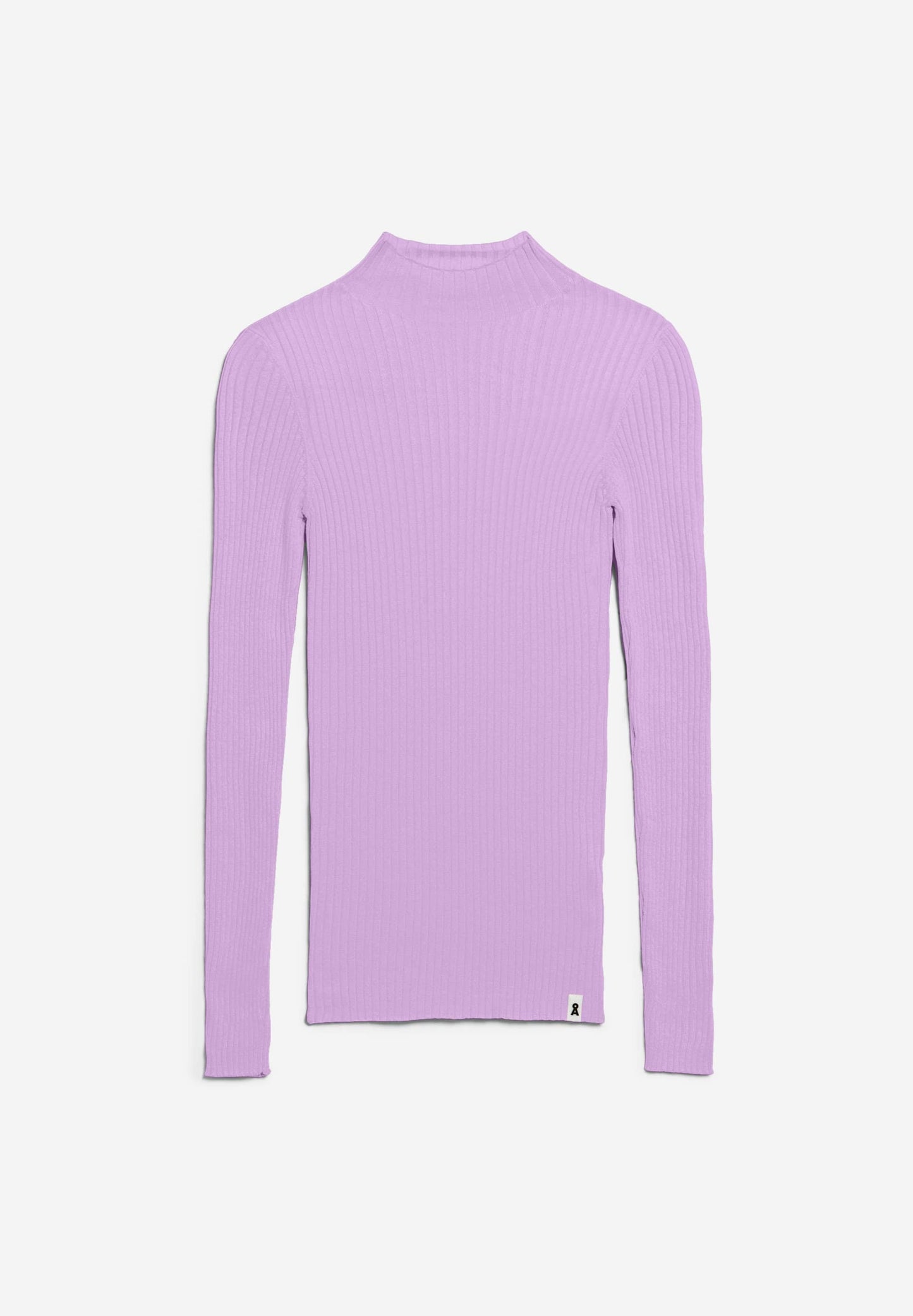 sous-pull côtelé col montant en coton bio | violet "alaania - smart lilac"