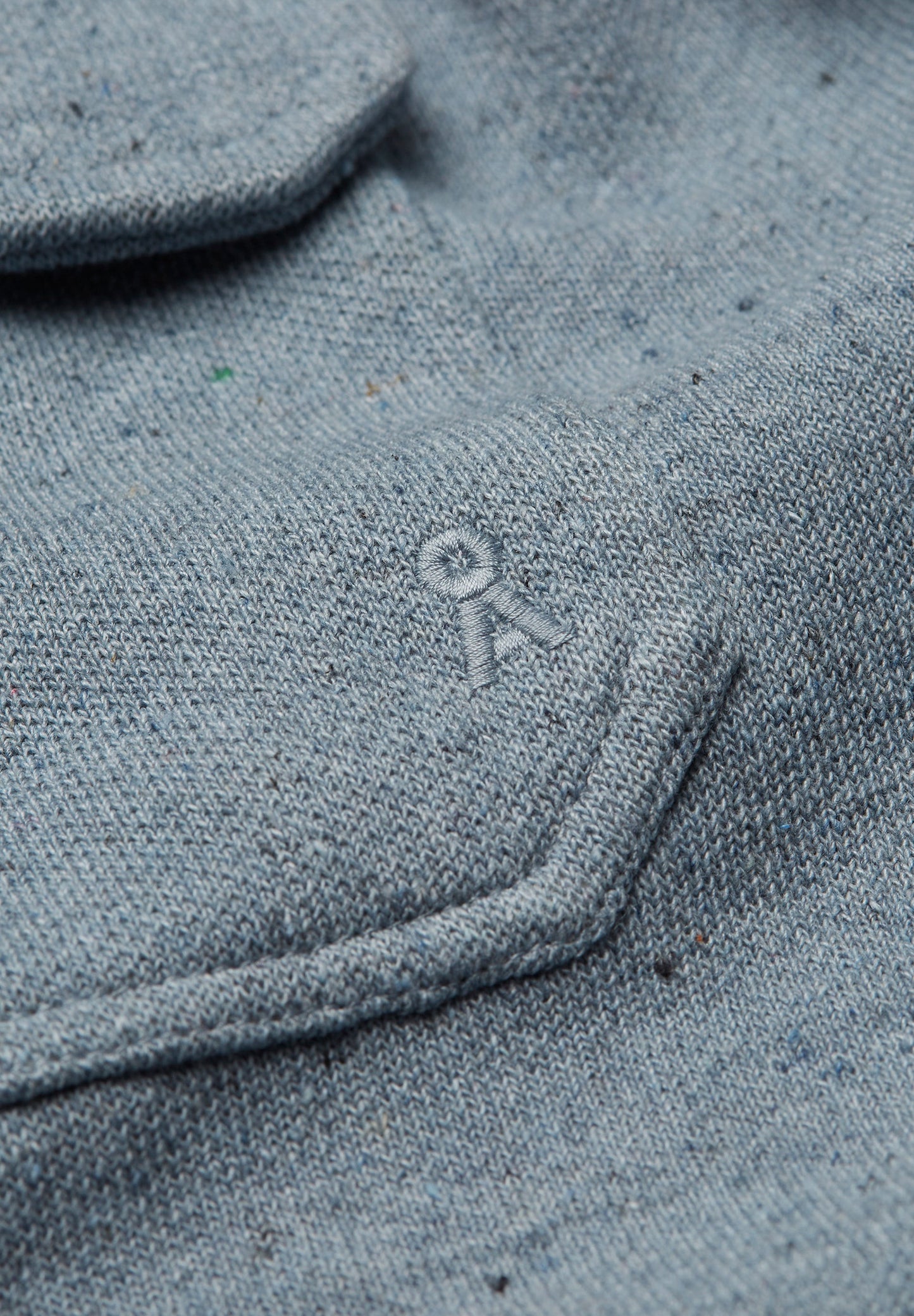 Veste bleu chiné en coton bio, recyclé et tencel - aldaraa denim