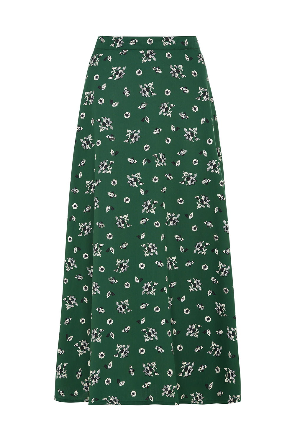Jupe verte à motifs en tencel - alison