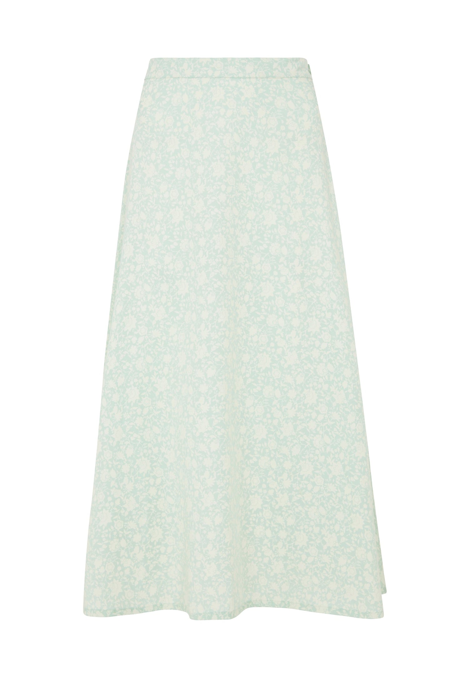 Jupe midi verte à imprimés blancs en tencel - Alison